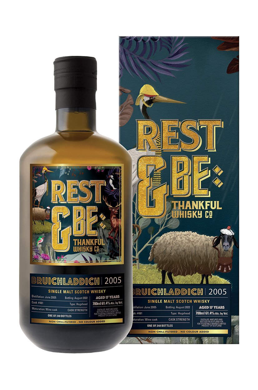 REST & BE THANKFUL BRUICHLADDICH Hogshead Cask 481 17YO Single Malt Whisky