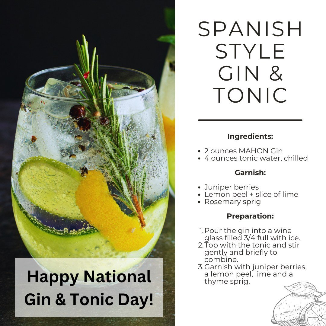 Happy National Gin &amp; Tonic Day!

Celebrate with our recipe for a Spanish take on the classic gin and tonic using MAHON Gin for a uniquely flavored cocktail.

Where to buy MAHON Gin: https://www.glassrev.com/where-to-buy#mahon

#MAHON #gin #gin&am
