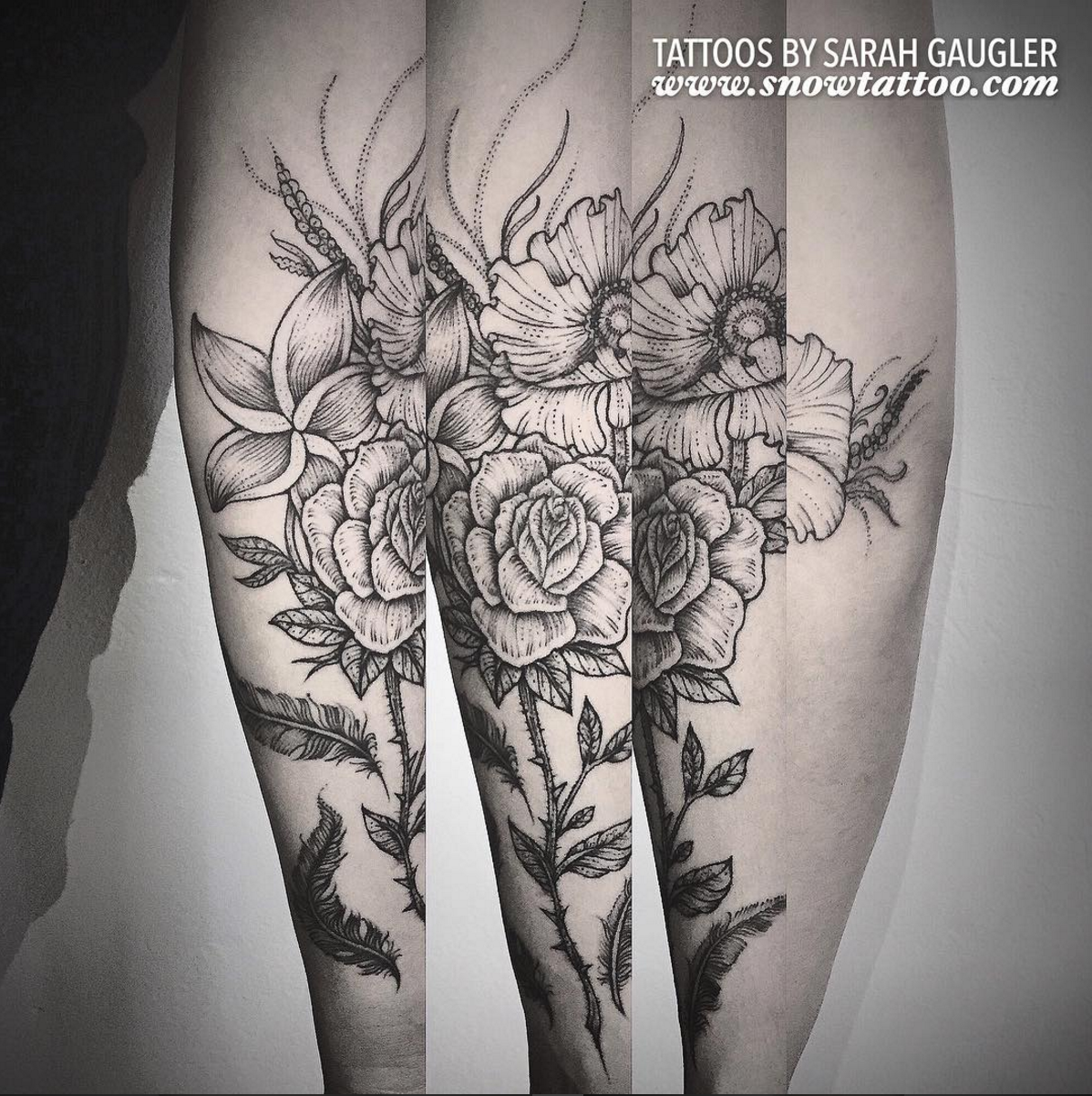 Cusotm+Sarahgaugler+FLORAL+Flower_Poppies_Rose_Boquet+Tattoo+Line+Art+Original+Flash+Tattoo+by+Sarah+Gaugler+at+Snow+Tattoo+New+York+NYC.jpg