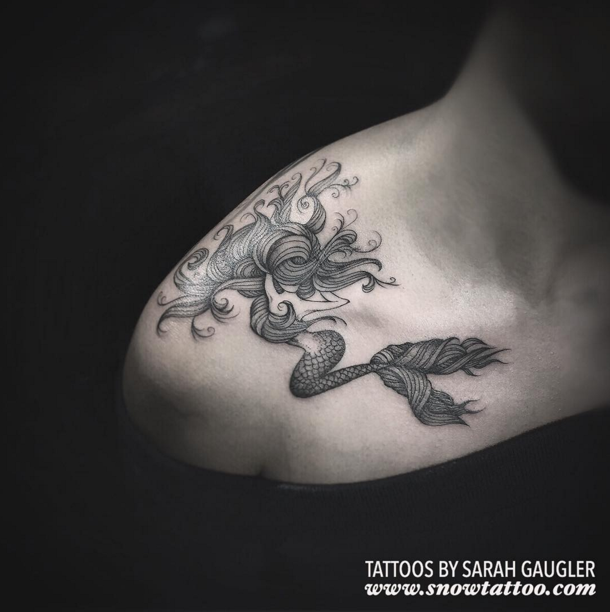 Sarah Gaugler Snow Tattoo Custom Floral and Script New York Best Tattoos Best Tattoo Artist NYC SarahgauglerMermaid.png