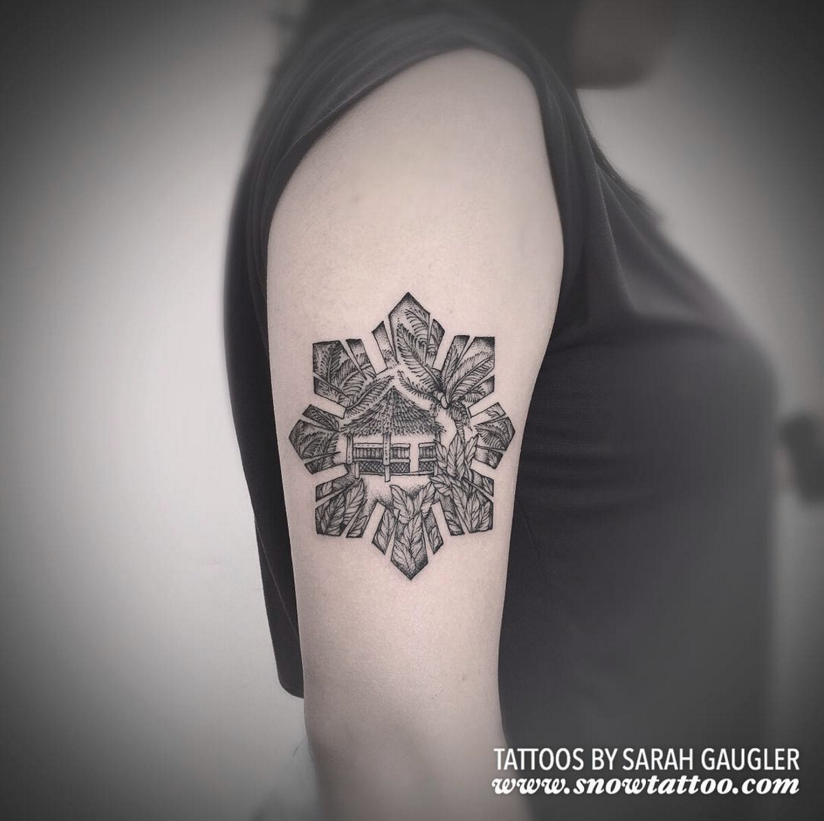 Sarah Gaugler Snow Tattoo Custom Filipino Philippine Nipa Hut Bahay Kubo Original Design Fine Line Finelinetattoo New York Best Tattoos Best Tattoo Artist NYC.png