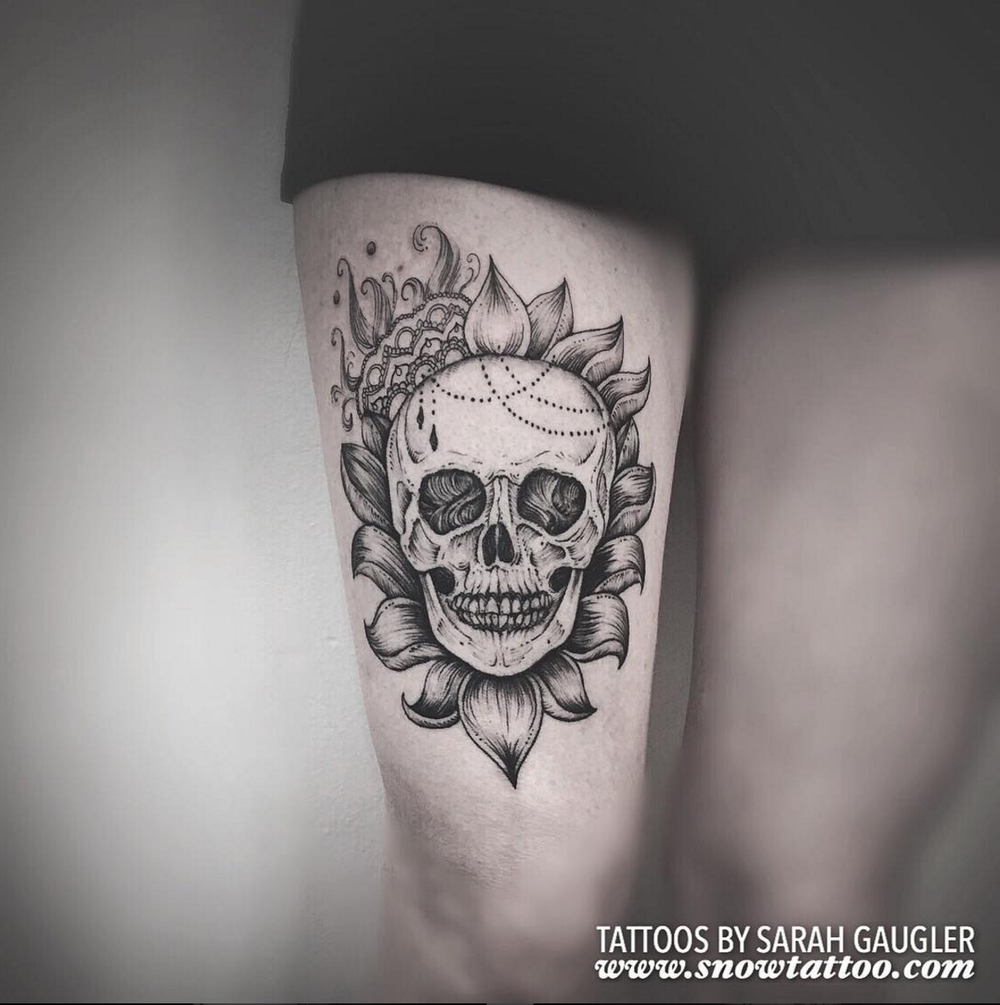 Sugar skull tattoo with rose and peony  Sugar skull tattoos Candy skull  tattoo Girly skull tattoos