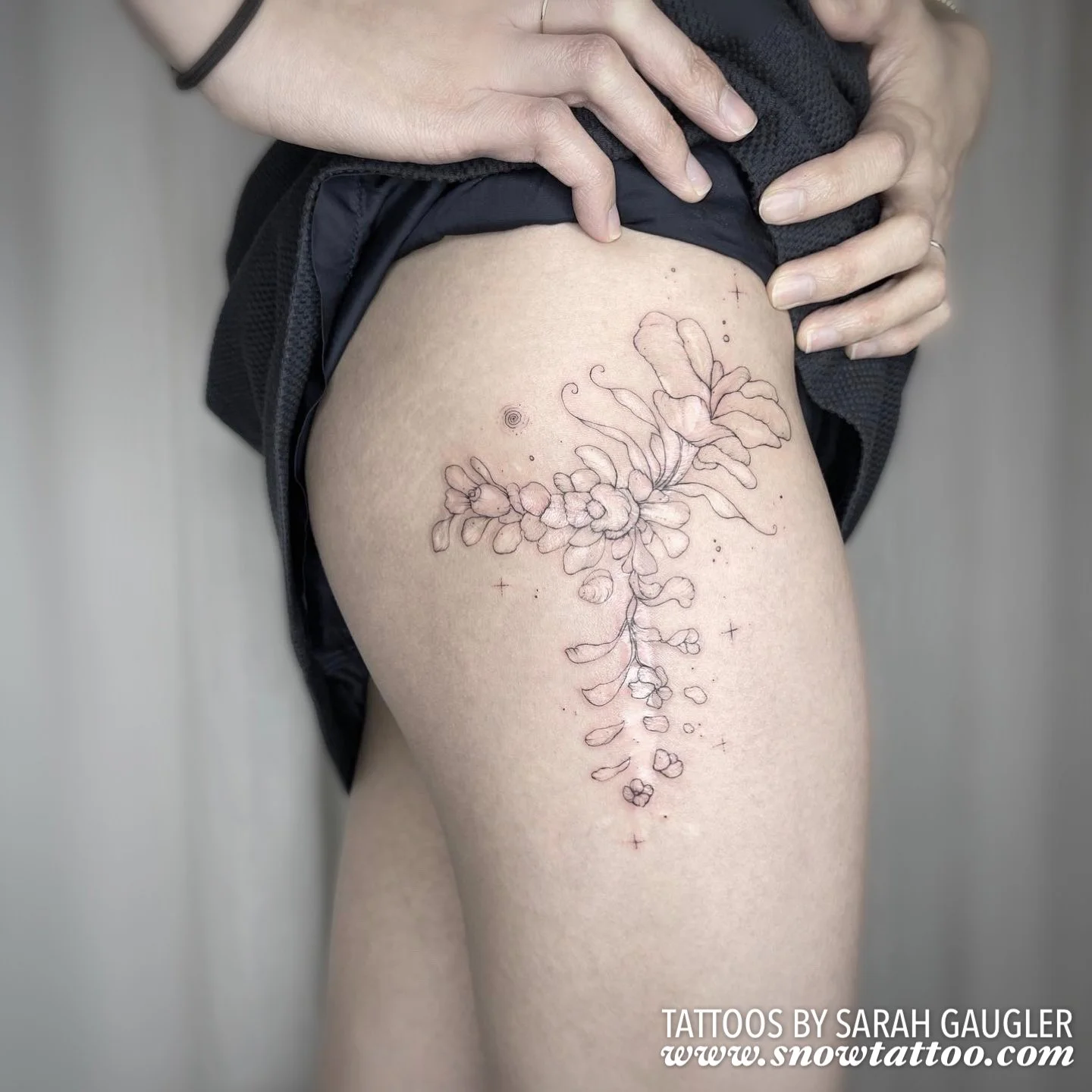 Scar Cover Up Tattoo by Sarah Gaugler at Snow Tattoo New York