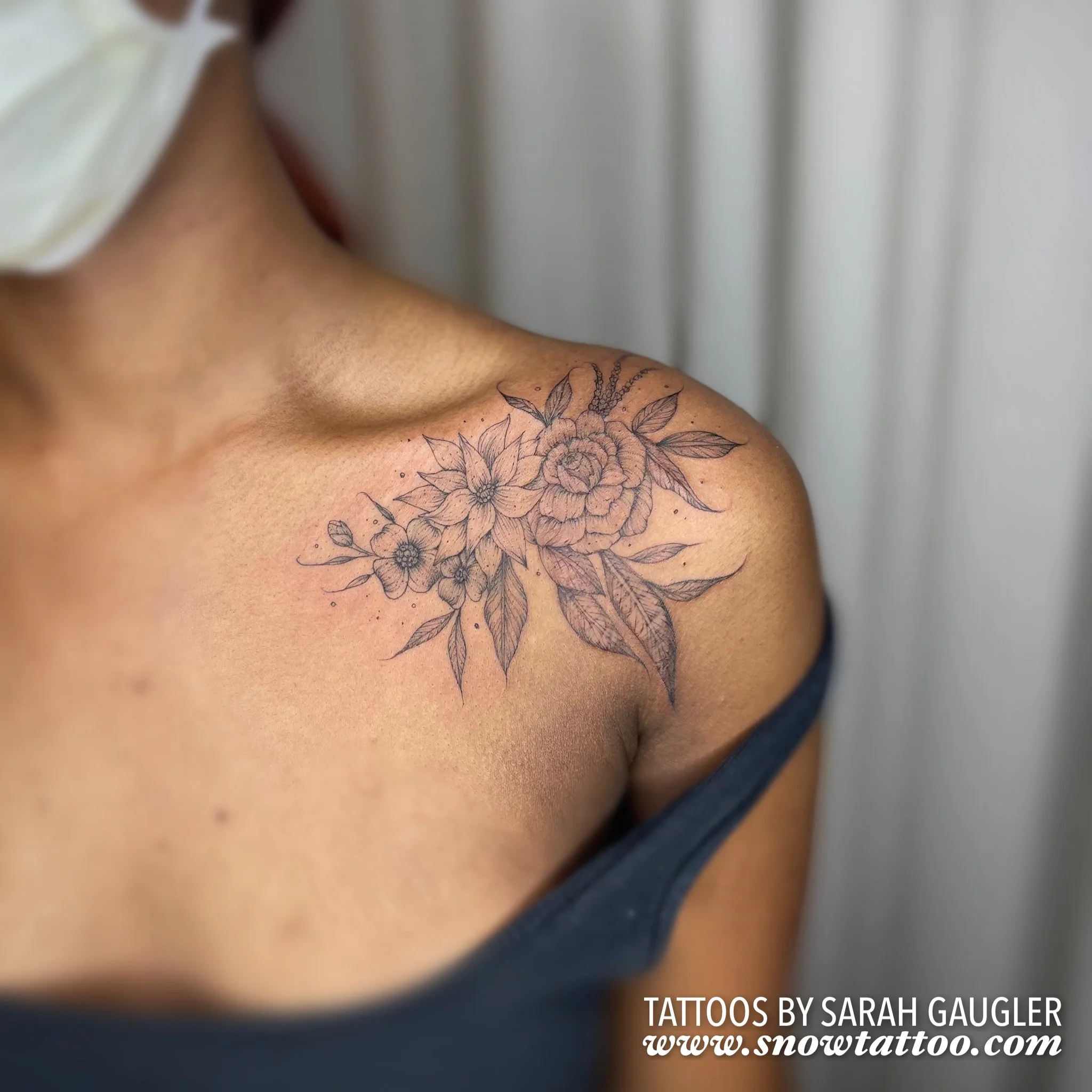 Scar Cover Up Tattoo by Sarah Gaugler at Snow Tattoo New York