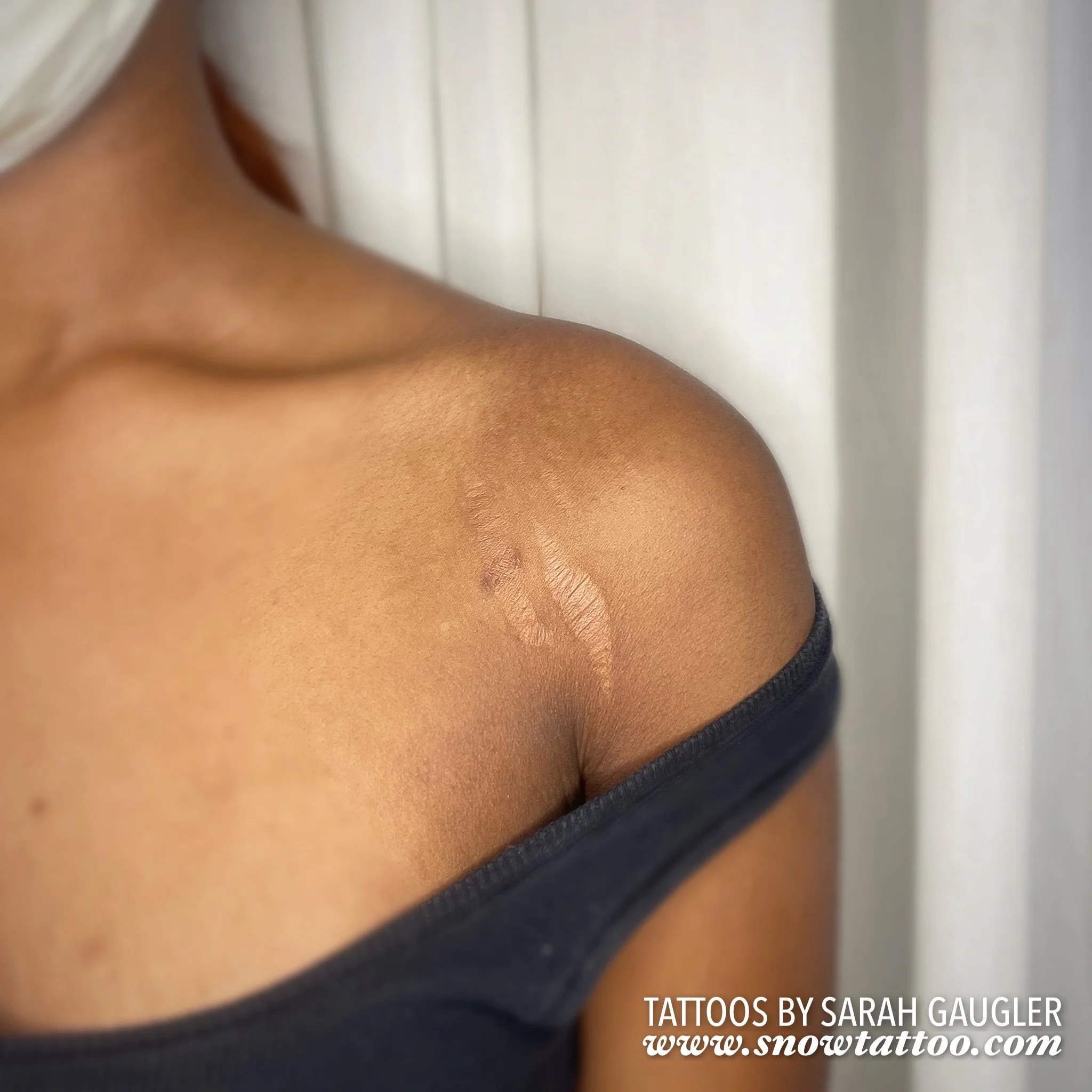 Scar Tattoo Cover Up by Sarah Gaugler at Snow Tattoo New York