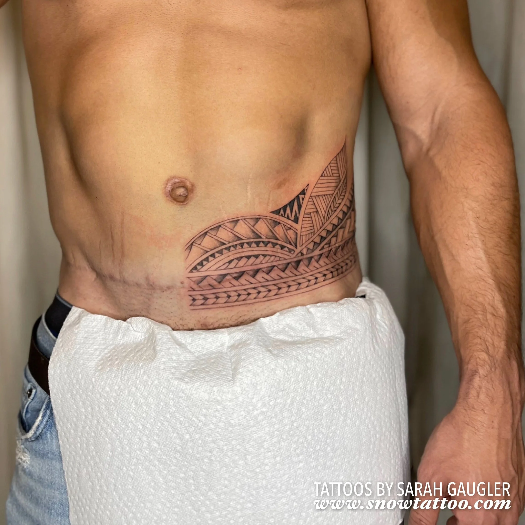 Scar Cover Up Tattoo by Sarah Gaugler at Snow Tattoo New York
