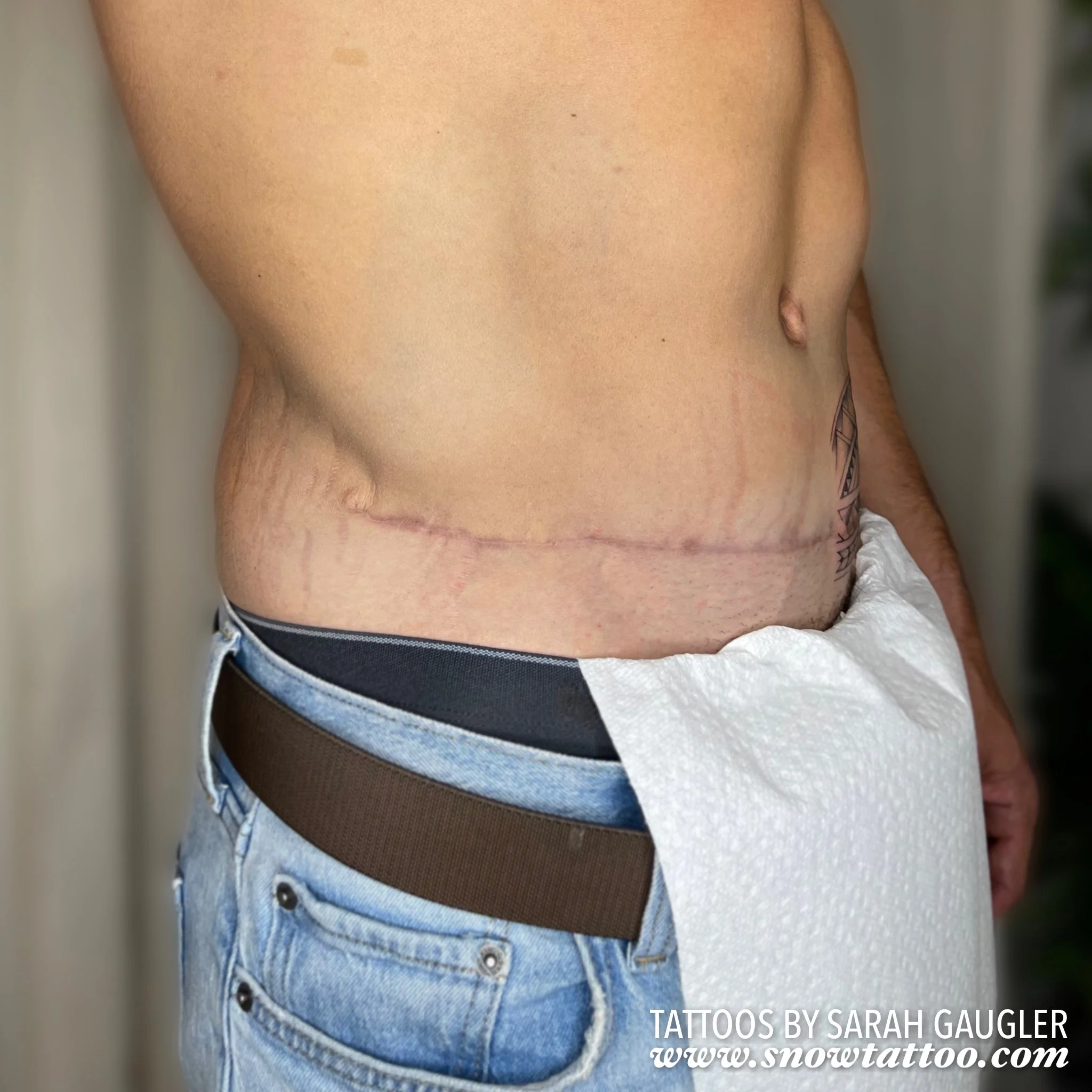 Scar Cover Up Tattoo by Sarah Gaugler at Snow Tattoo New York