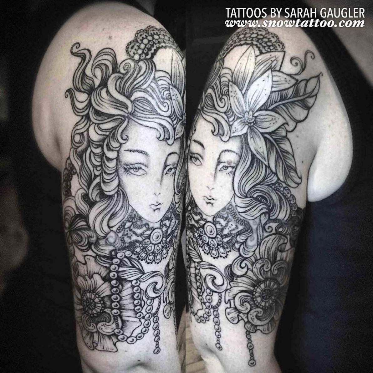 Scar Cover Up Tattoo by Sarah Gaugler at Snow Tattoo New York