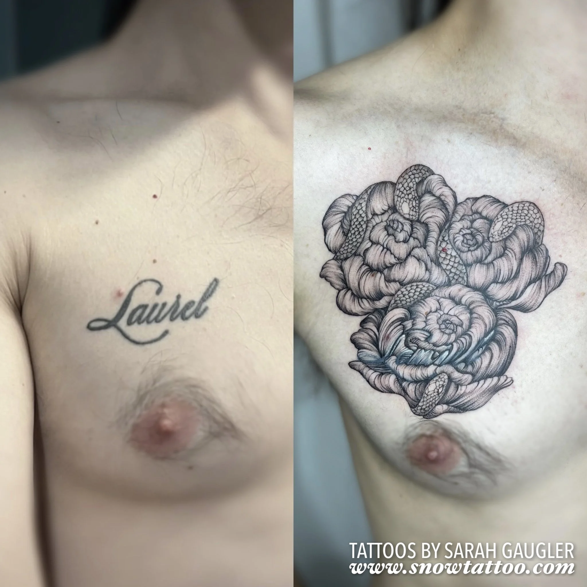 Scar/ Tattoo Cover Up Tattoo by Sarah Gaugler at Snow Tattoo New York