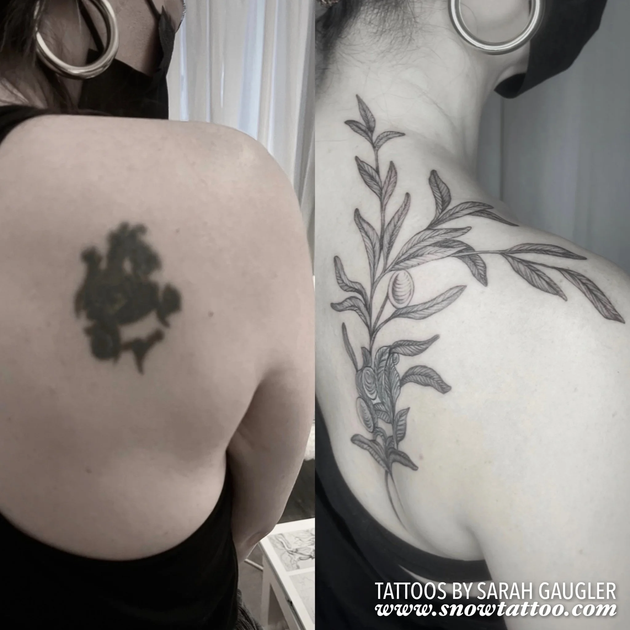 Scar/ Tattoo Cover Up Tattoo by Sarah Gaugler at Snow Tattoo New York