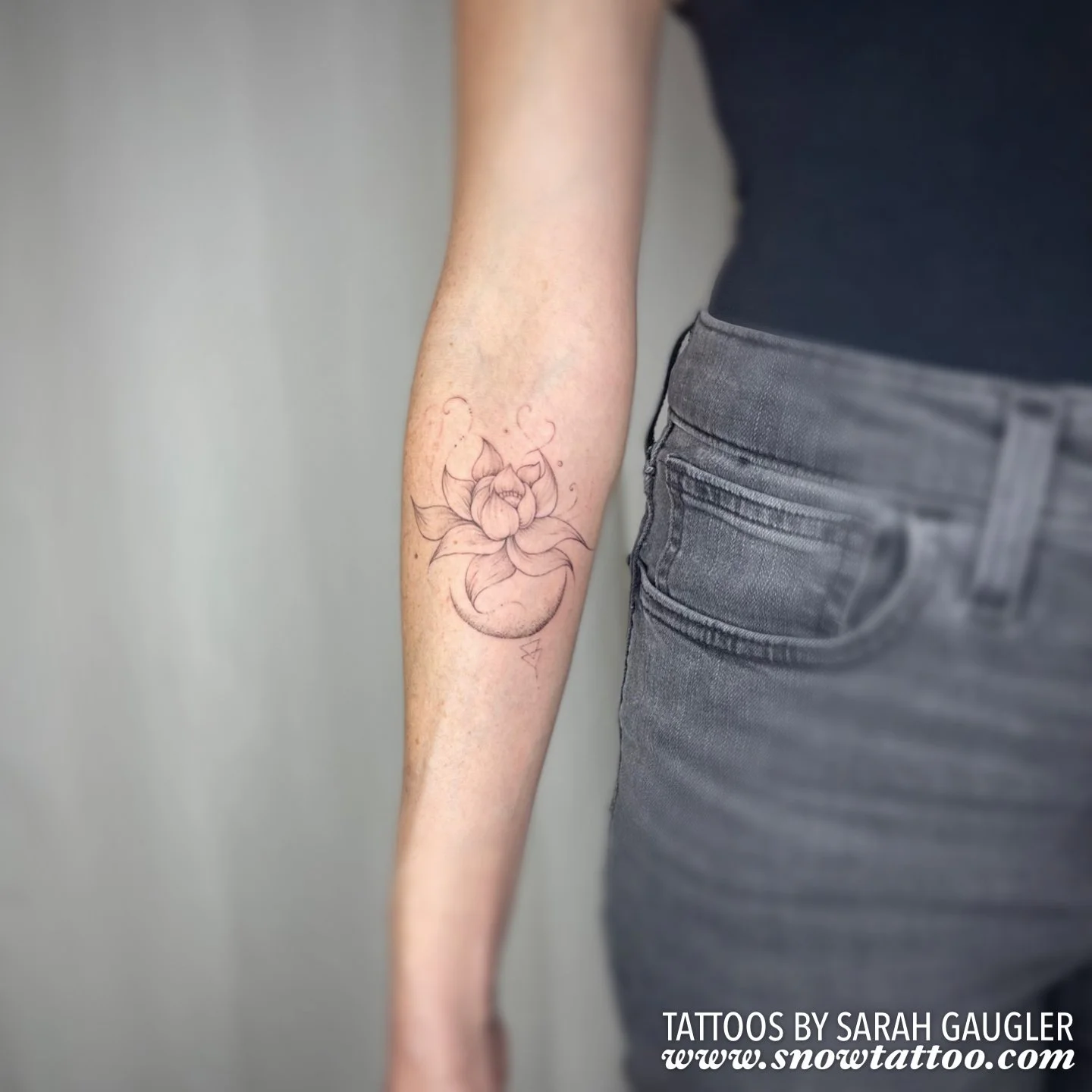 Signature Custom Designed Fine Line Delicate Dainty Intricate Tattoo by Sarah Gaugler Snow Tattoo New York Best Tattoos Best Tattoo Artist NYC Tribeca