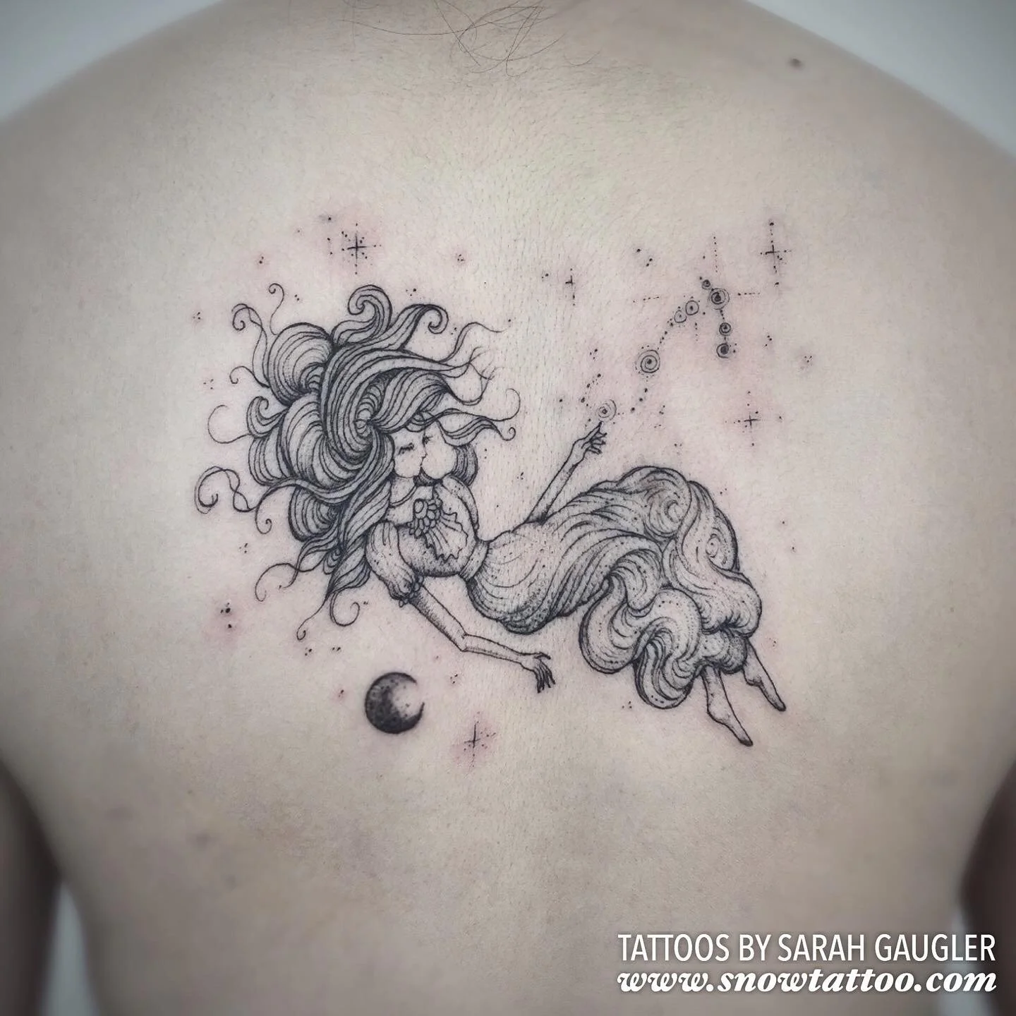 Signature Custom Designed Fine Line Delicate Dainty Intricate Tattoo by Sarah Gaugler Snow Tattoo New York Best Tattoos Best Tattoo Artist NYC Tribeca