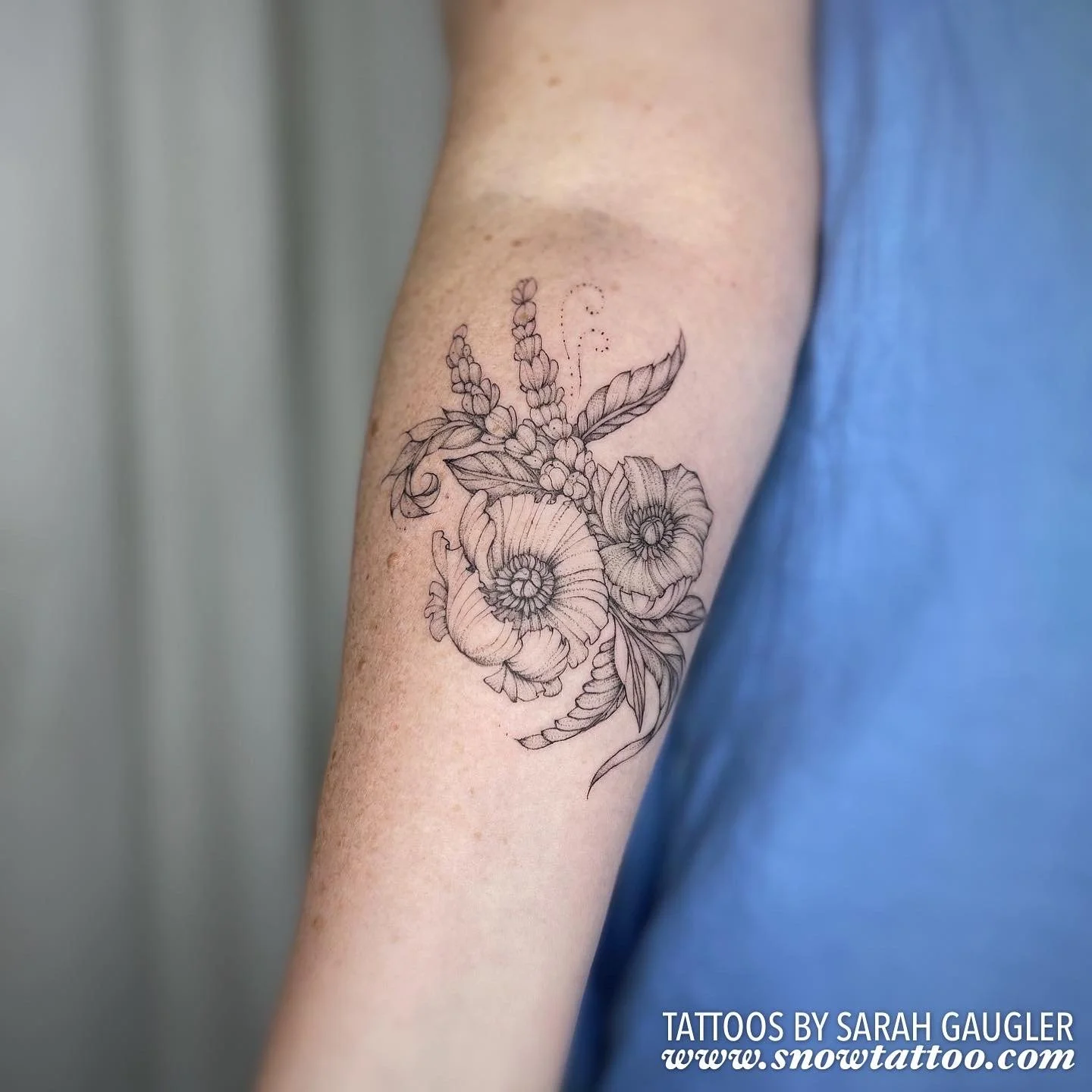 Signature Custom Designed Fine Line Delicate Dainty Intricate Tattoo by Sarah Gaugler Snow Tattoo New York Best Tattoos Best Tattoo Artist NYC Tribeca