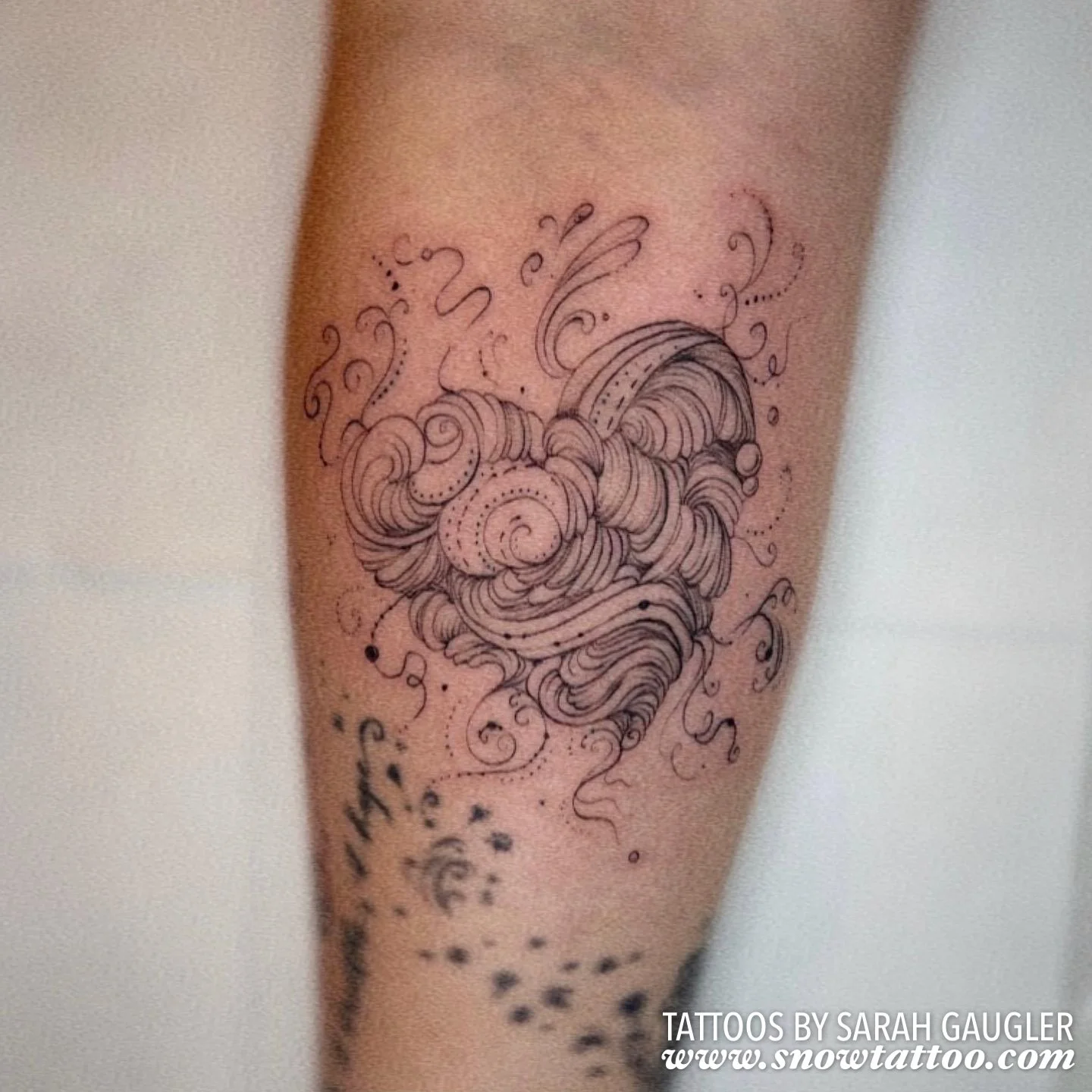 Signature Custom Designed Fine Line Delicate Dainty Intricate Tattoo by Sarah Gaugler Snow Tattoo New York Best Tattoos Best Tattoo Artist NYC Tribeca