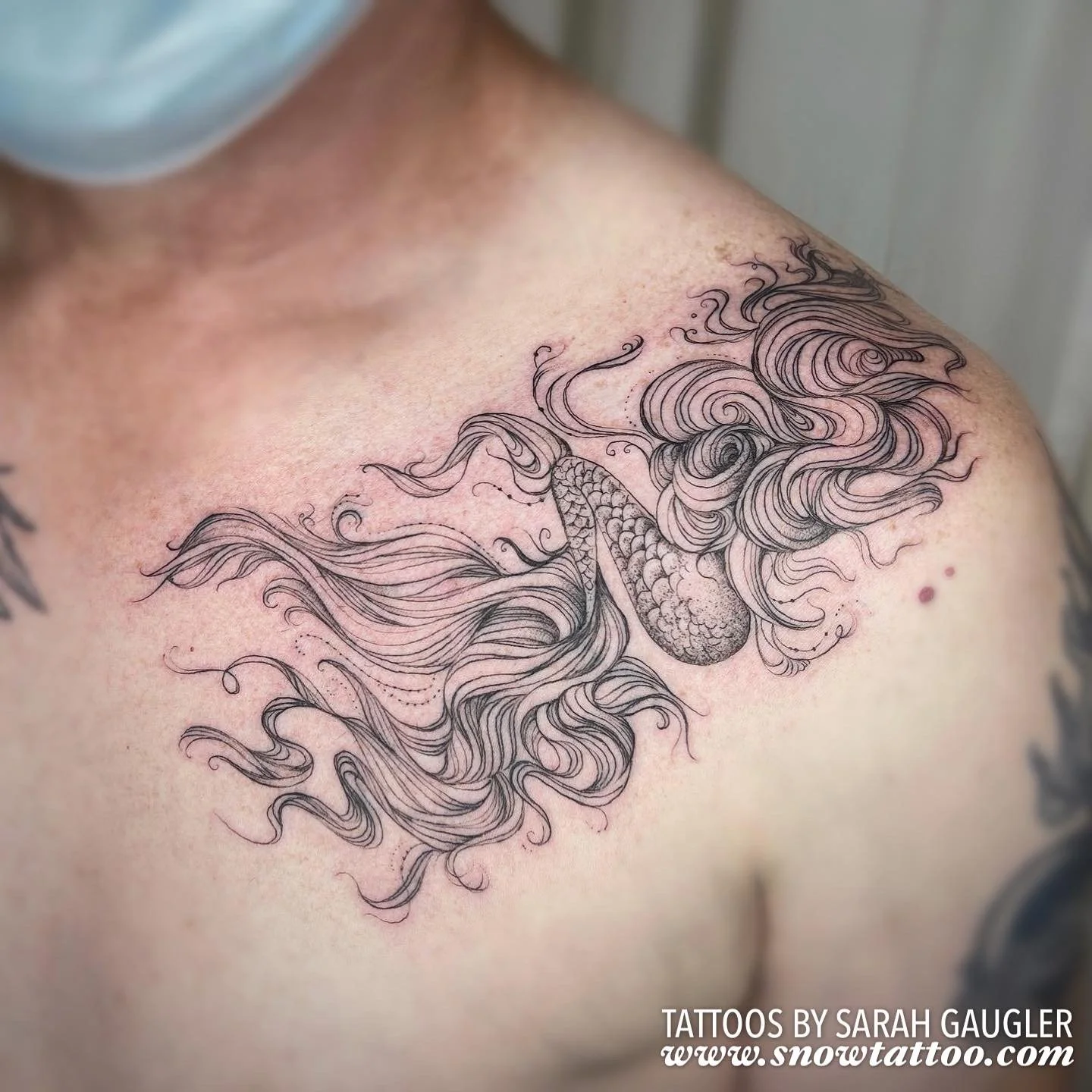 Signature Custom Designed Fine Line Delicate Dainty Intricate Tattoo by Sarah Gaugler Snow Tattoo New York Best Tattoos Best Tattoo Artist NYC Tribeca