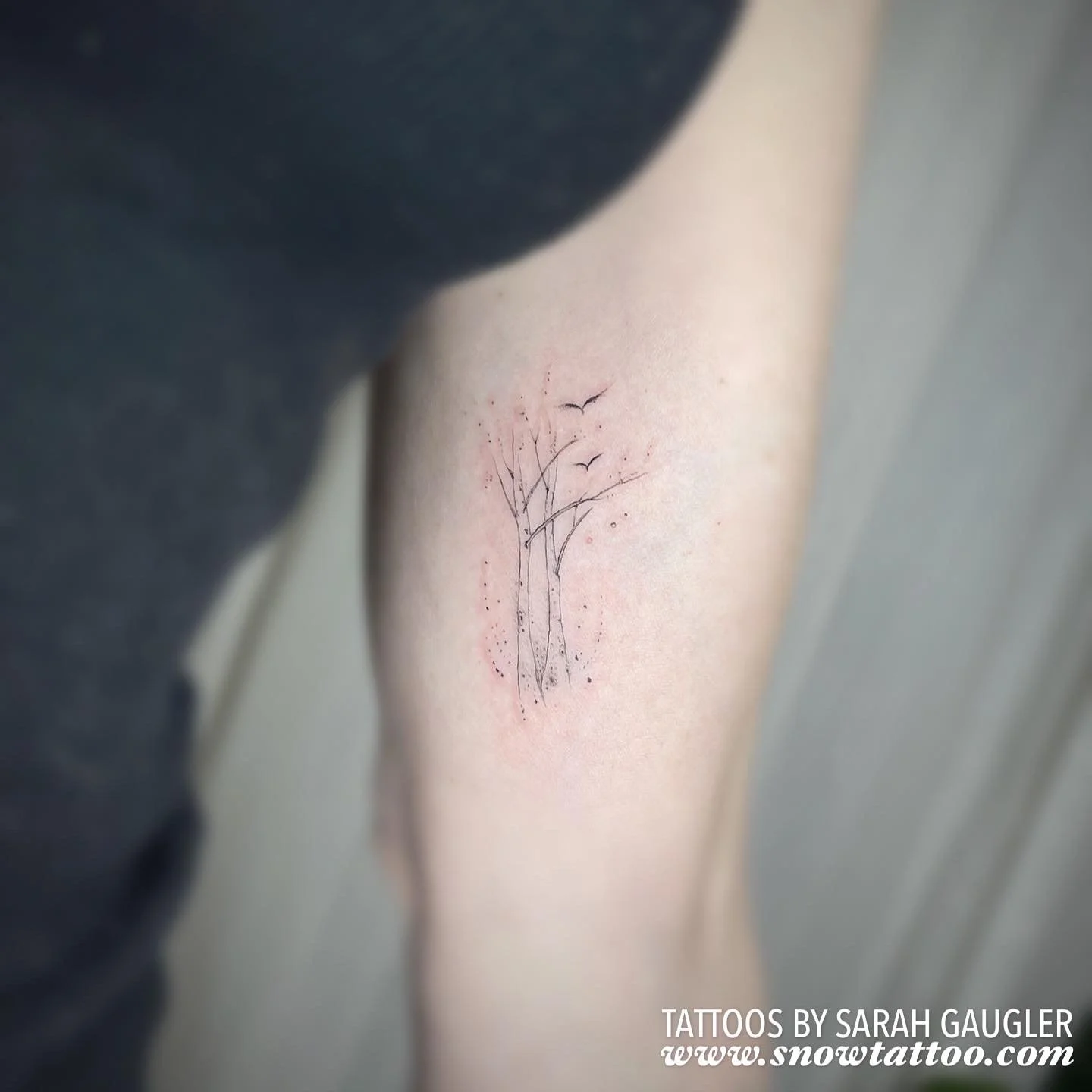 Signature Custom Designed Fine Line Delicate Dainty Intricate Tattoo by Sarah Gaugler Snow Tattoo New York Best Tattoos Best Tattoo Artist NYC Tribeca