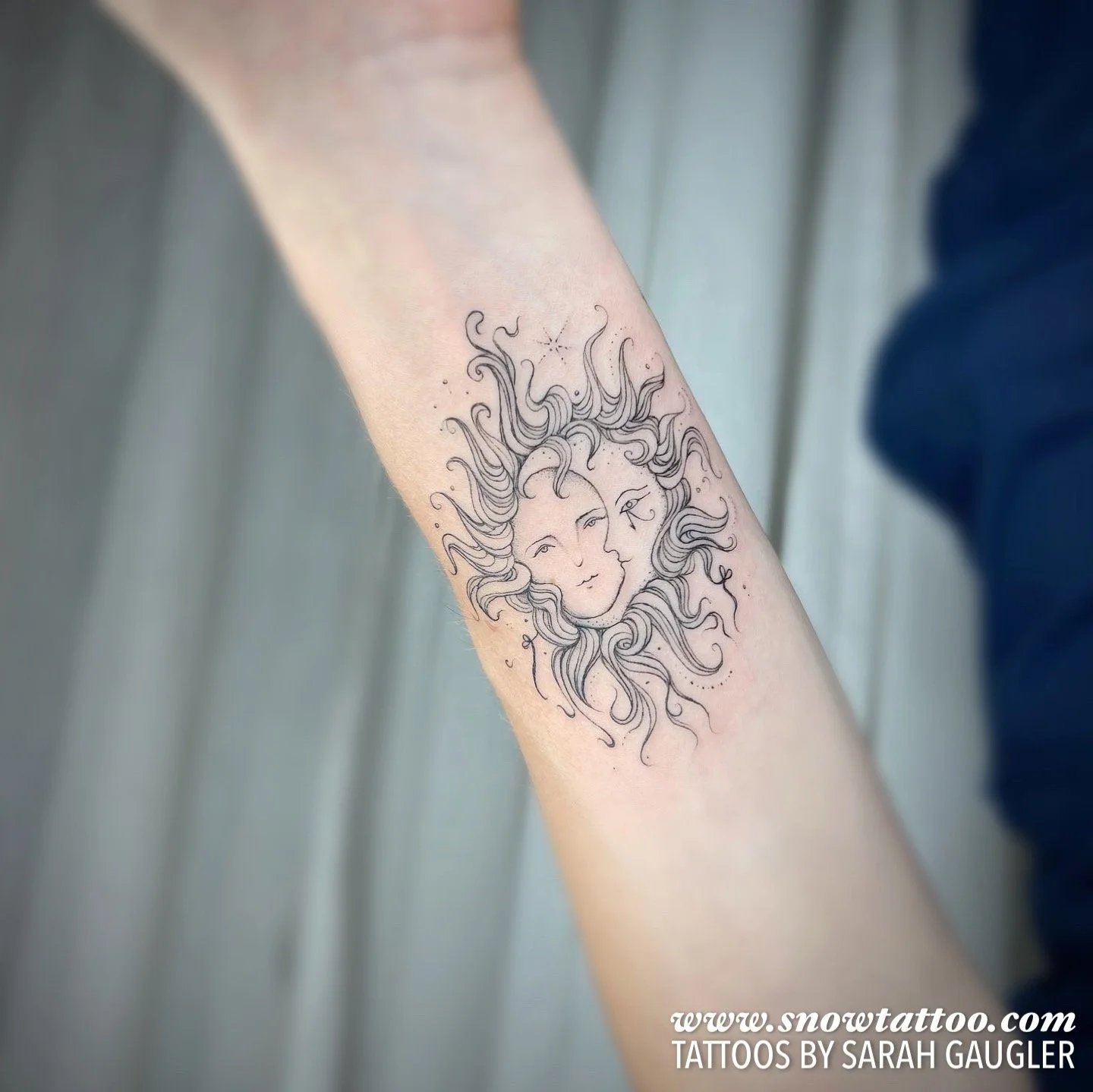 Signature Custom Designed Fine Line Delicate Dainty Intricate Tattoo by Sarah Gaugler Snow Tattoo New York Best Tattoos Best Tattoo Artist NYC Tribeca