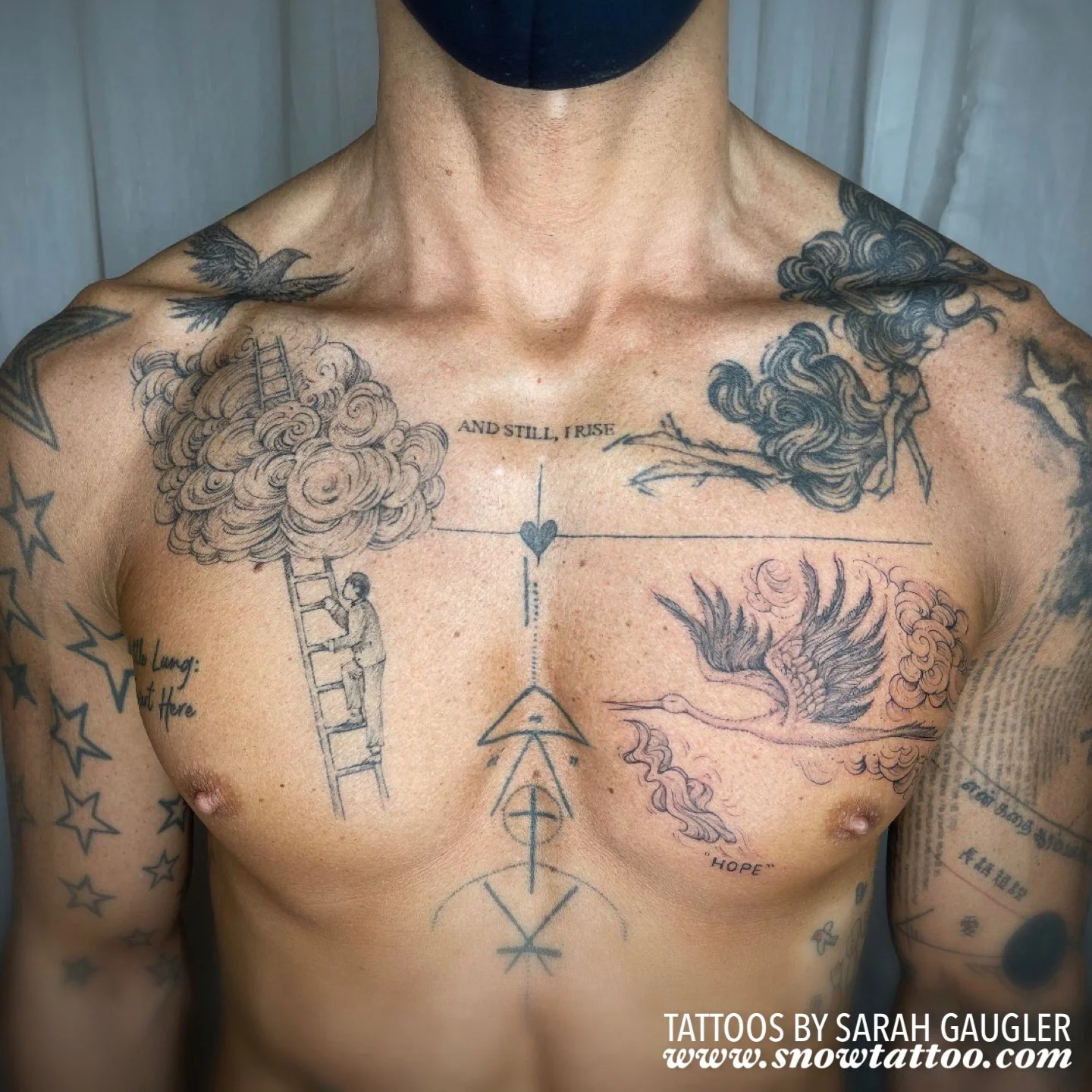 Signature Custom Designed Fine Line Delicate Dainty Intricate Tattoo by Sarah Gaugler Snow Tattoo New York Best Tattoos Best Tattoo Artist NYC Tribeca