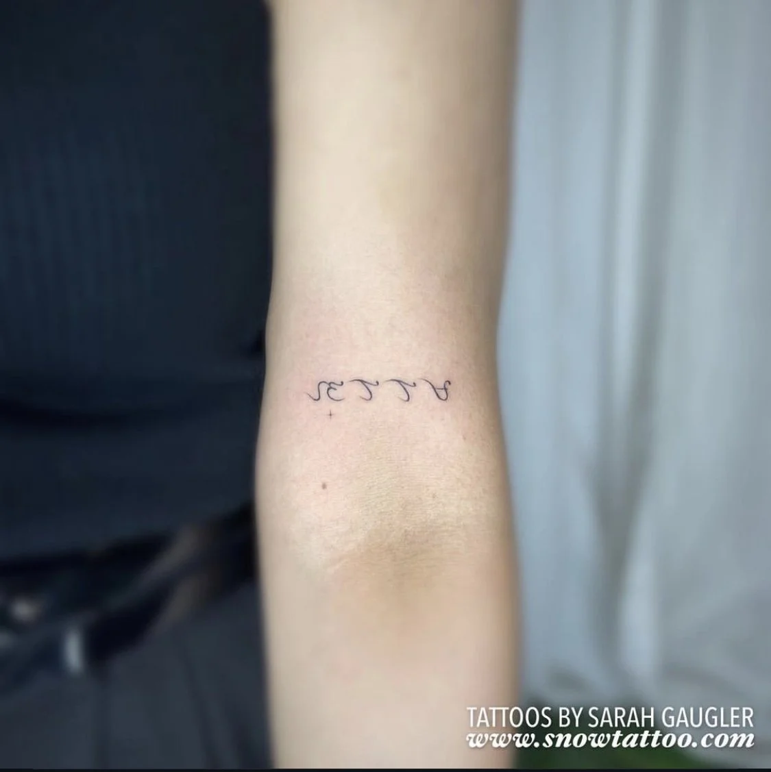 Baybayin Fine Line Custom Script Tattoo by Sarah Gaugler at Snow Tattoo, Tribeca New York