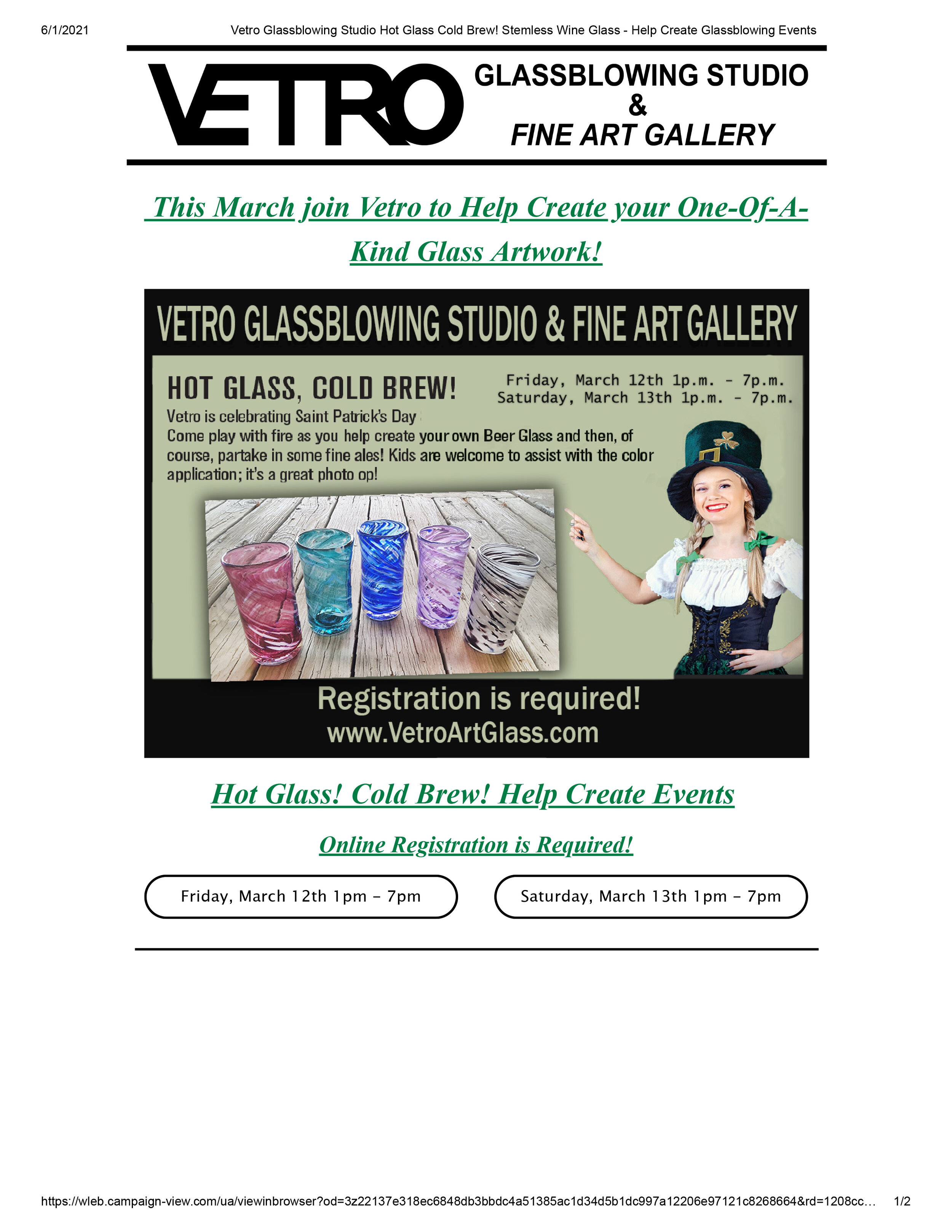 Email Campaigns -Vetro Glassblowing Studio - This March join Vetro to Help Create your One-Of-A-Kind Glass Artwork!-1.jpg