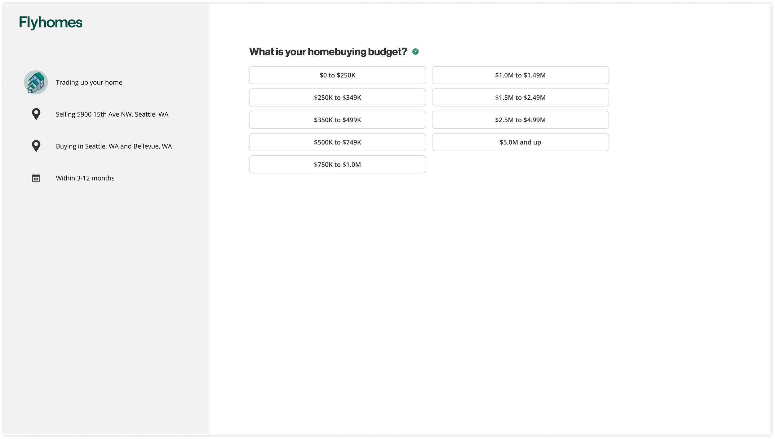 Users are guided along branching paths, with a sidebar updating as they answer each question.