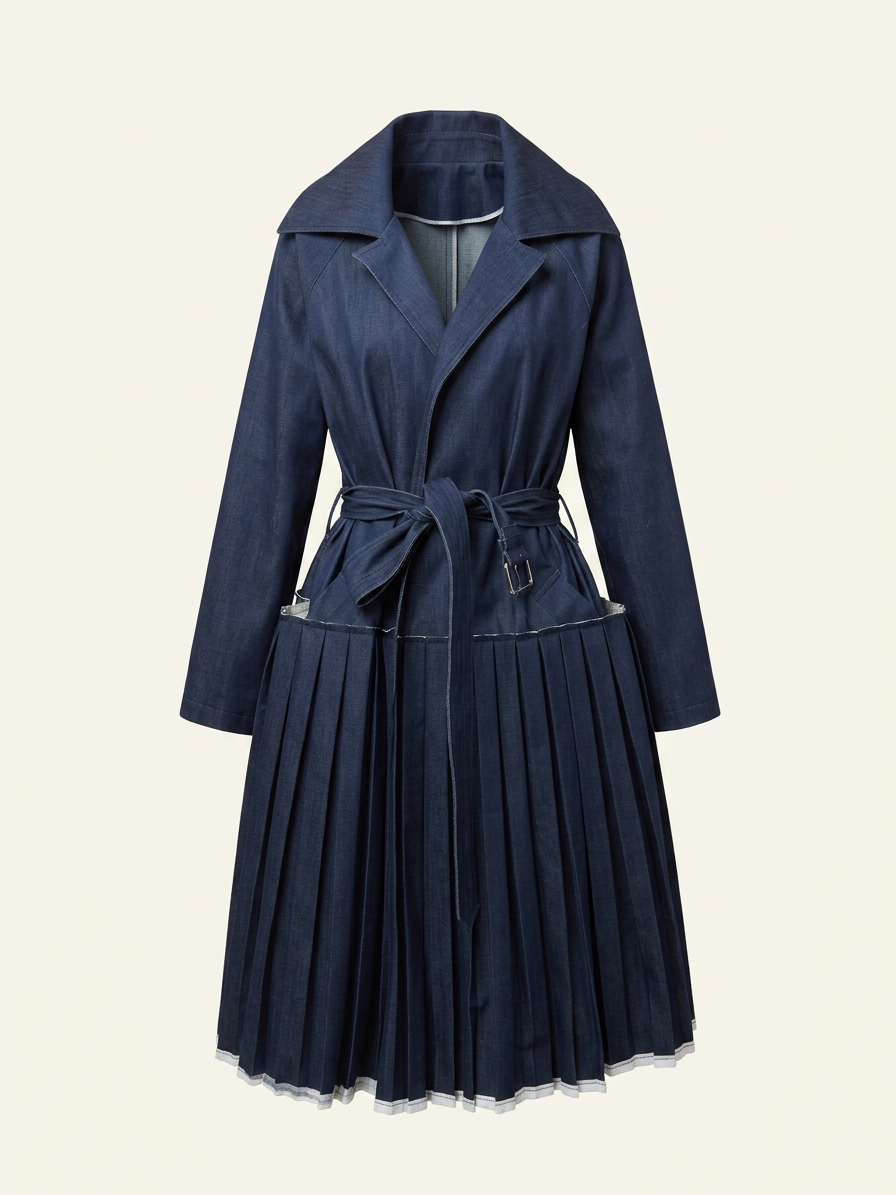 PLEATED TRENCH COAT