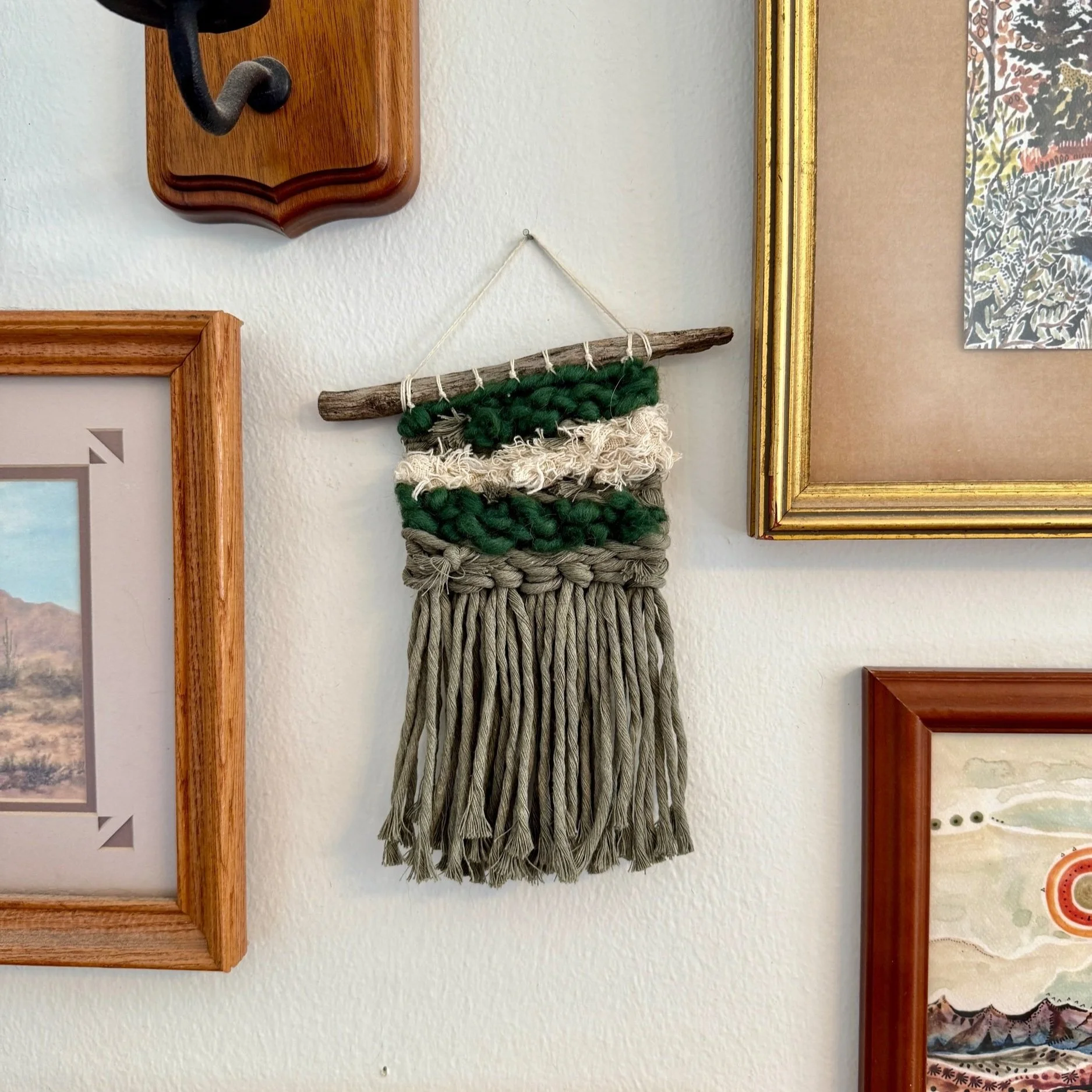Teal + Blue Mini Weaving 016, part of the 100 Day Project by Kate Laing of Lionheart Canyon Studio