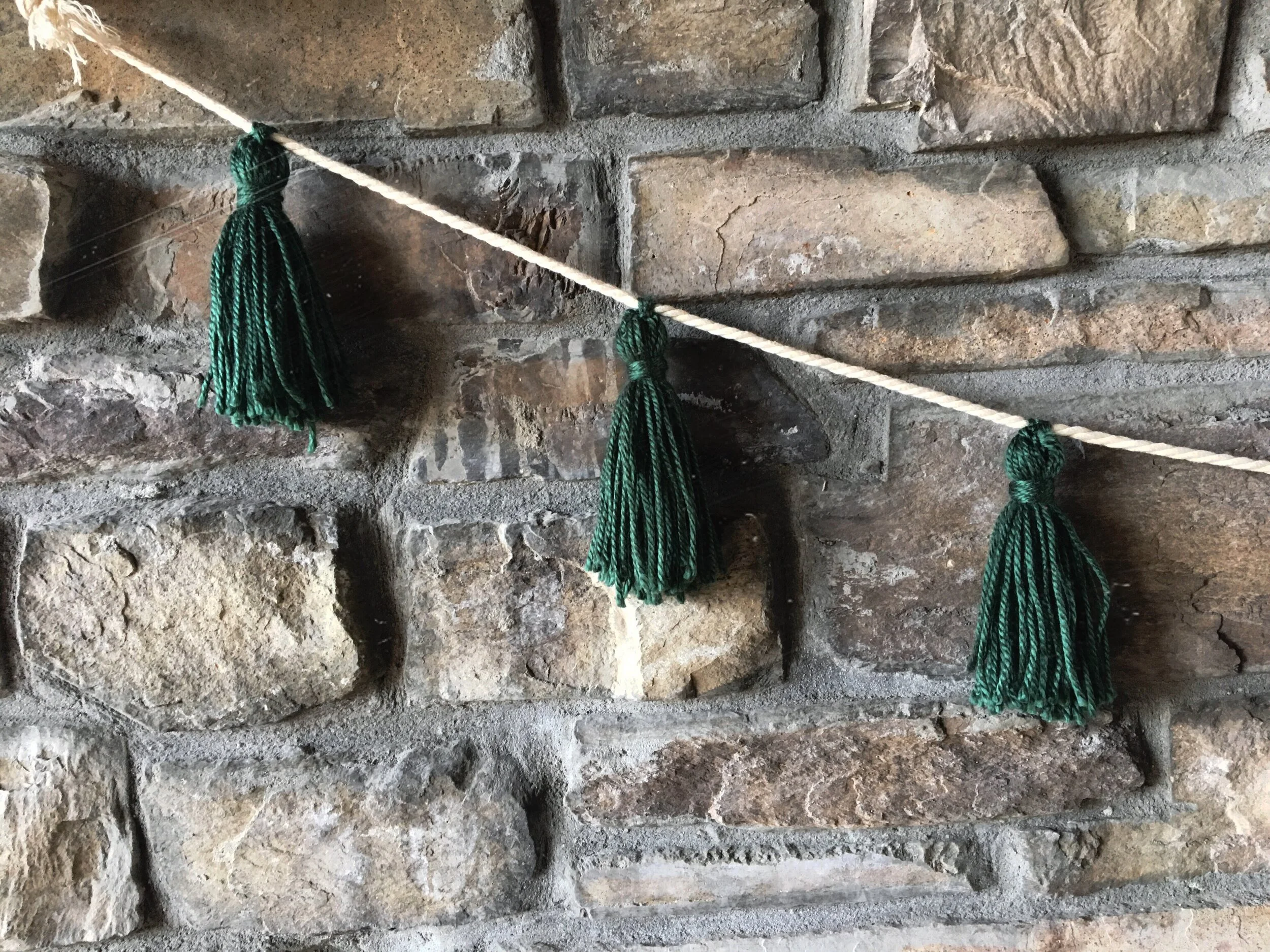 Forest Green Holiday Tassel Garland