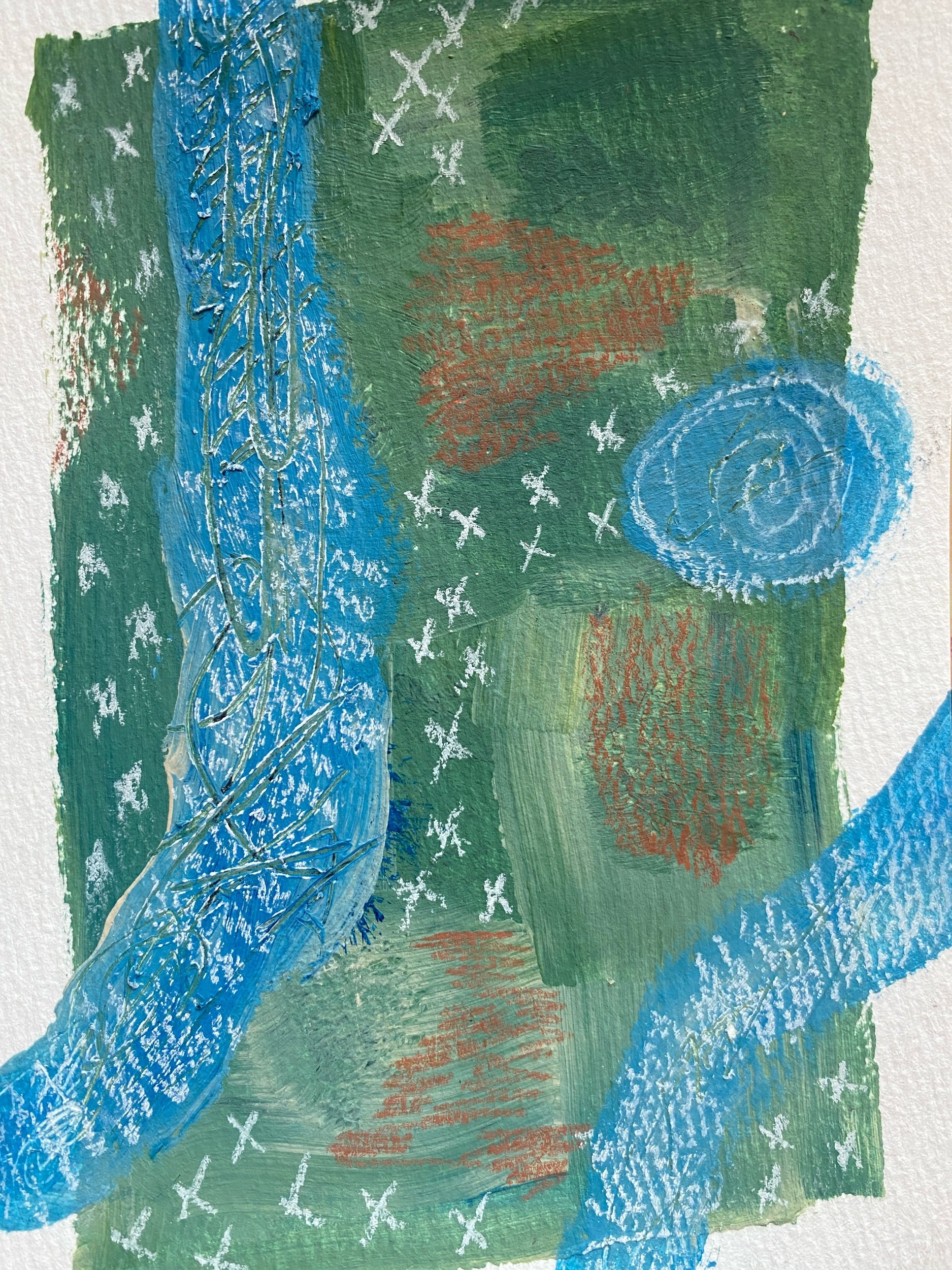 Mixed Media Painting Exploration by Kate Laing, Lionheart Canyon Studio