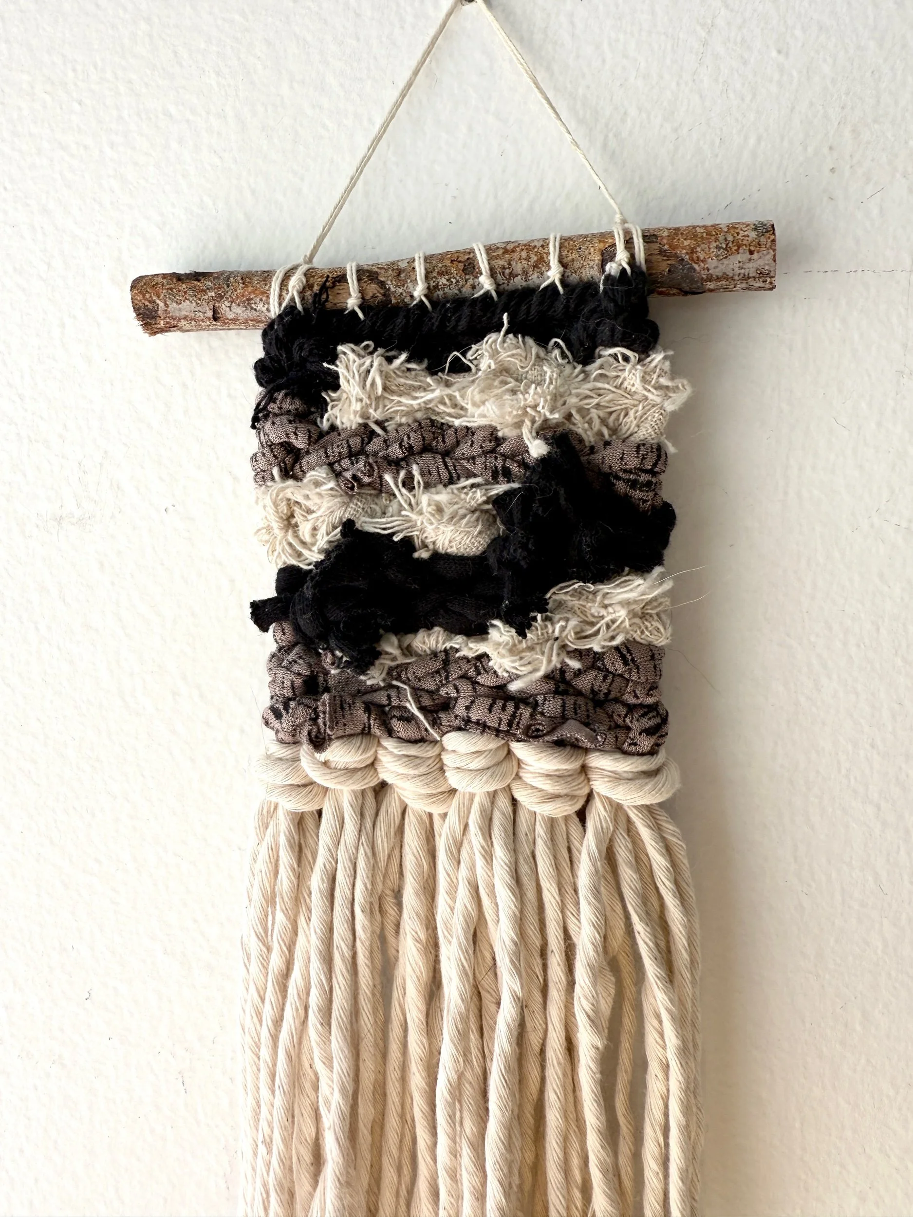 Black + Tan Mini Weaving 017, part of the 100 Day Project by Kate Laing of Lionheart Canyon Studio