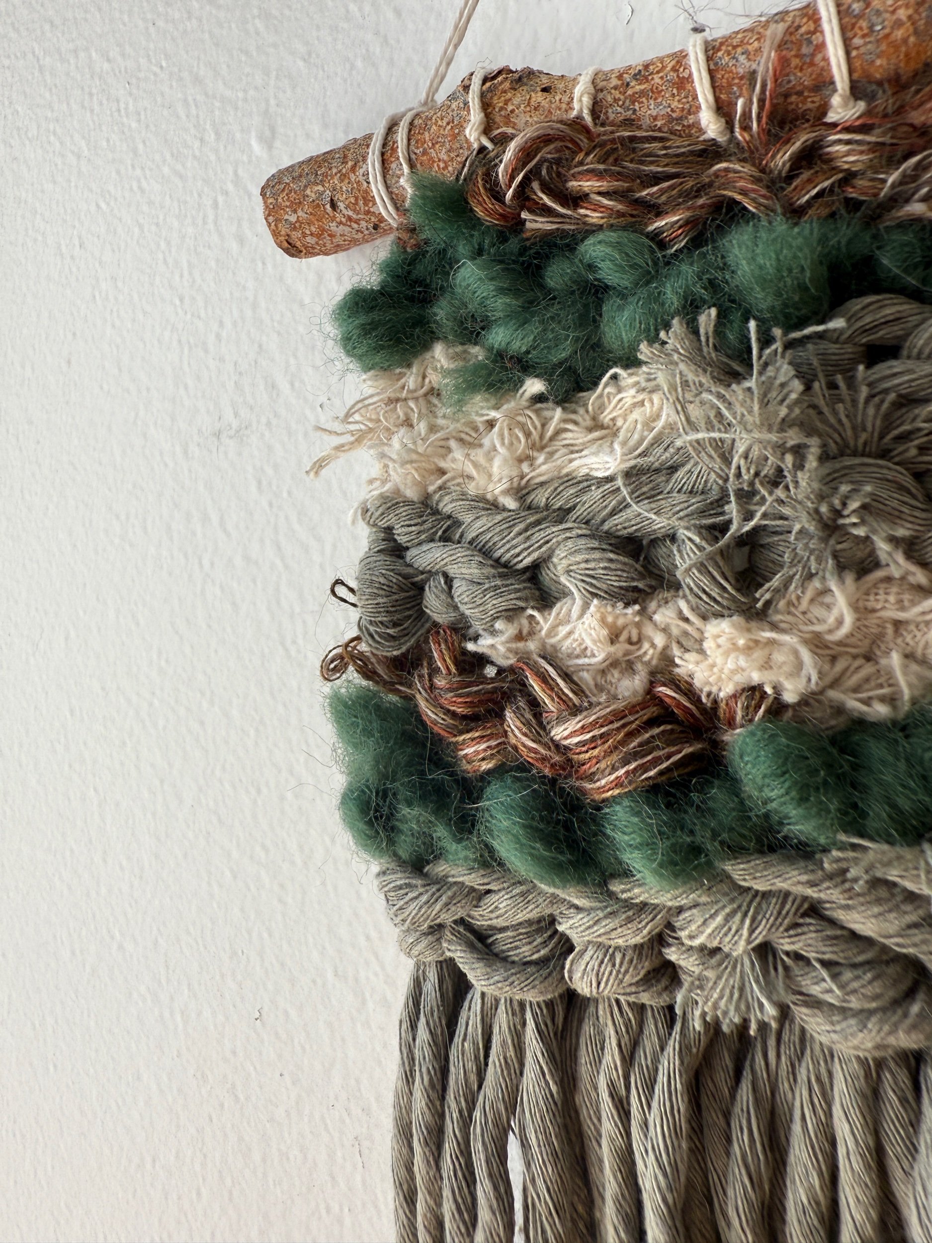 Green Mini Weaving 021, part of the 100 Day Project by Kate Laing of Lionheart Canyon Studio