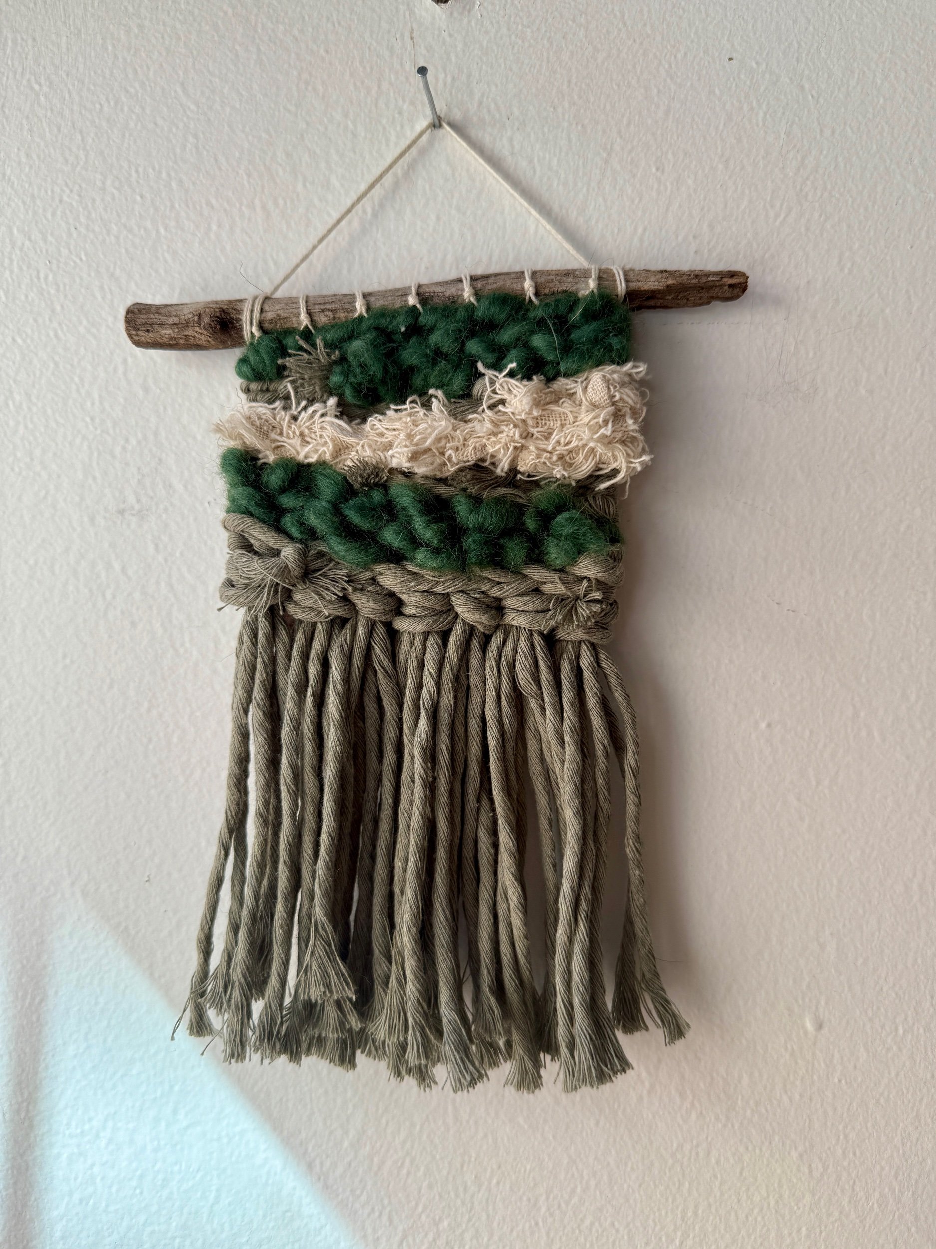 Teal + Blue Mini Weaving 016, part of the 100 Day Project by Kate Laing of Lionheart Canyon Studio