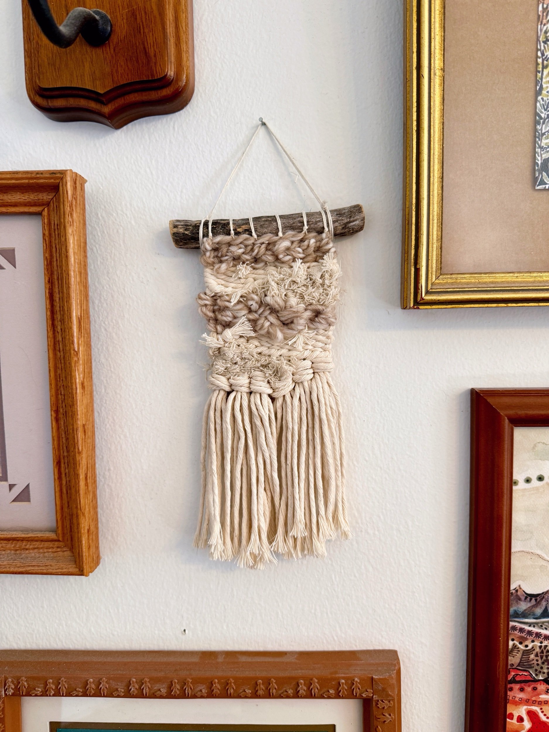 Neutral Mini Weaving 018, part of the 100 Day Project by Kate Laing of Lionheart Canyon Studio