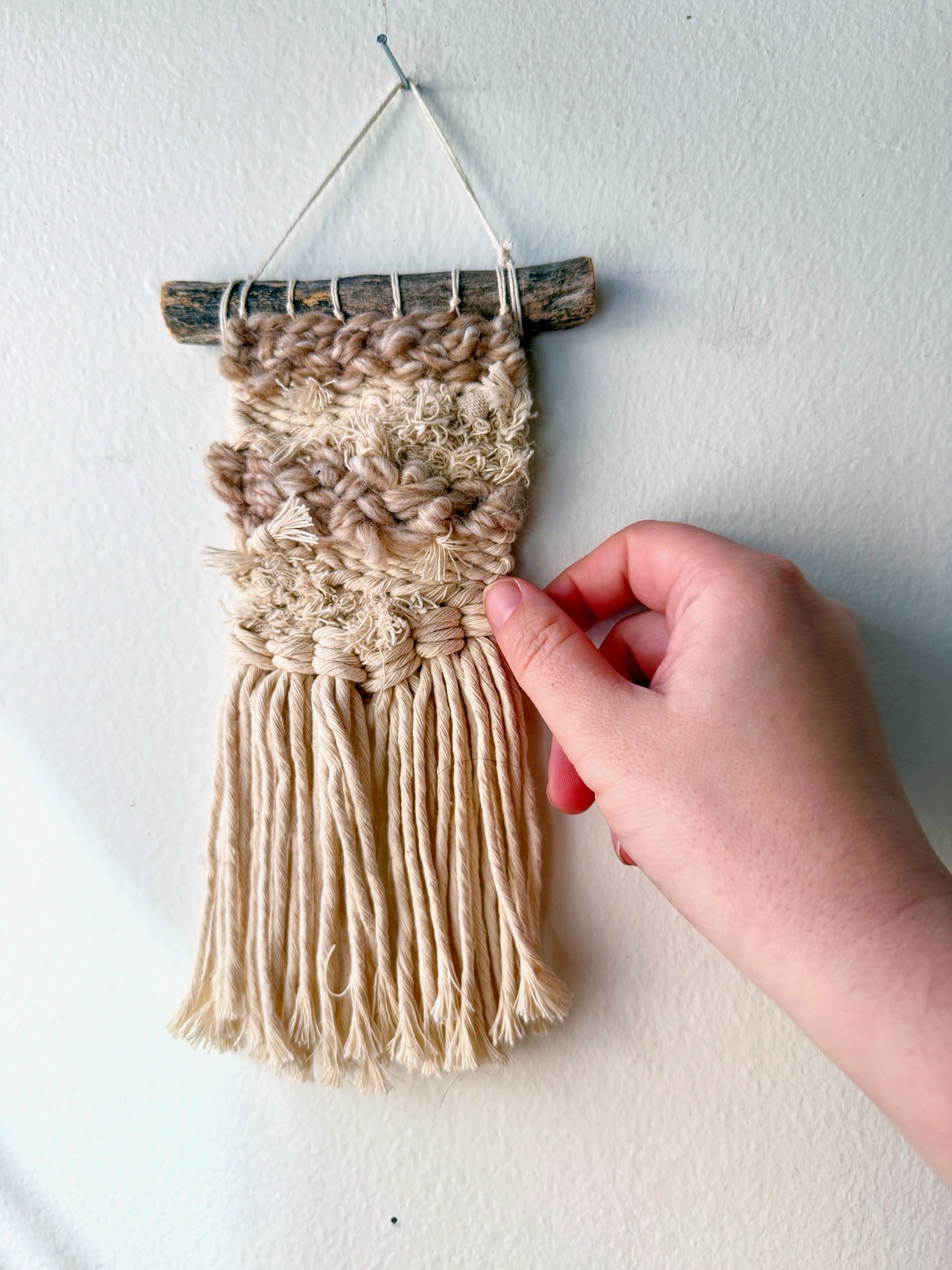 Neutral Mini Weaving 018, part of the 100 Day Project by Kate Laing of Lionheart Canyon Studio