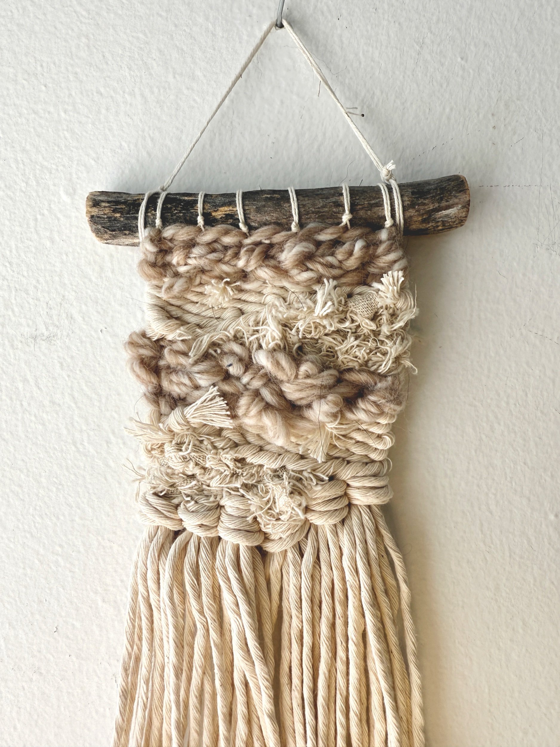 Neutral Mini Weaving 018, part of the 100 Day Project by Kate Laing of Lionheart Canyon Studio