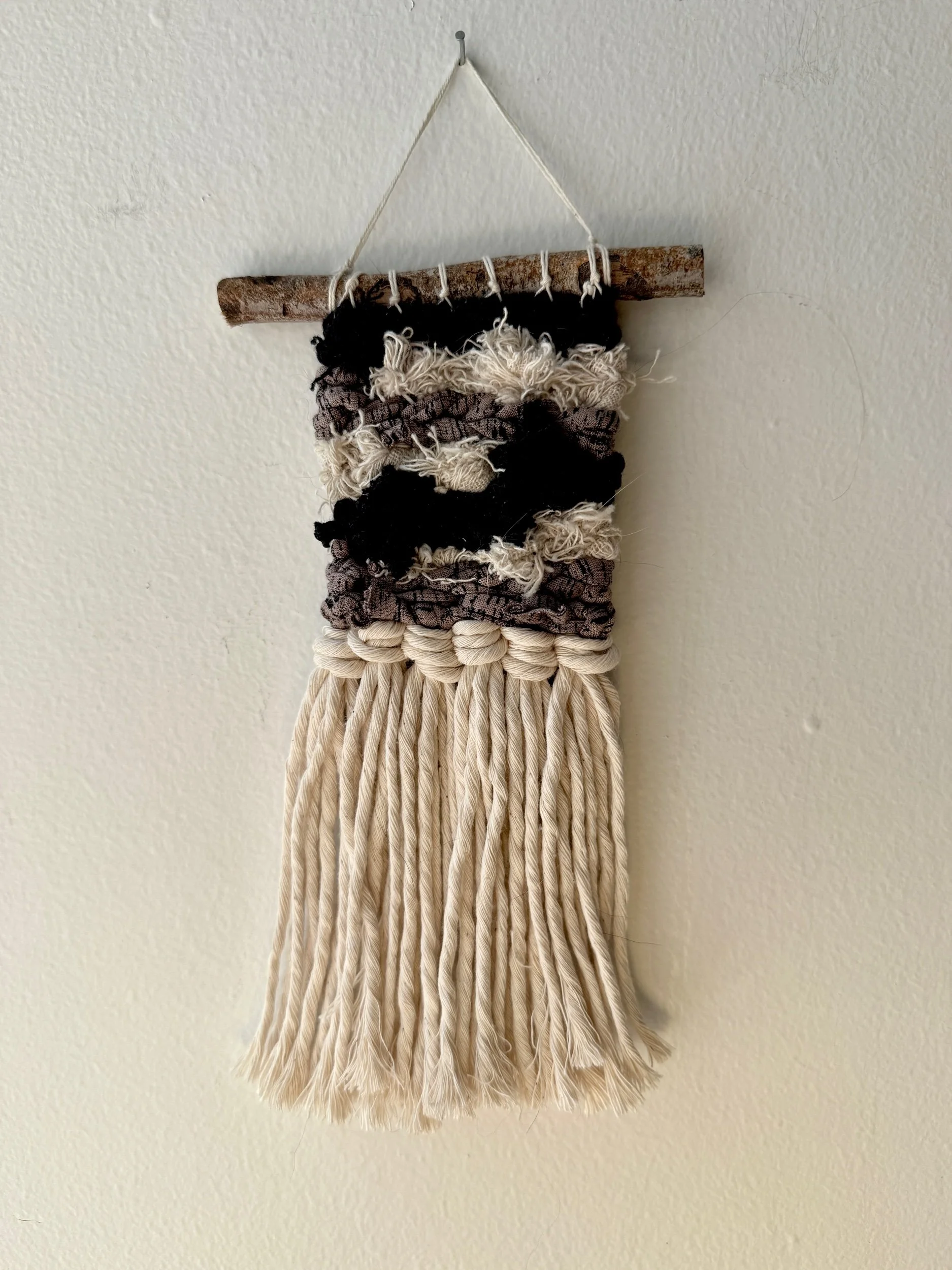 Black + Tan Mini Weaving 017, part of the 100 Day Project by Kate Laing of Lionheart Canyon Studio