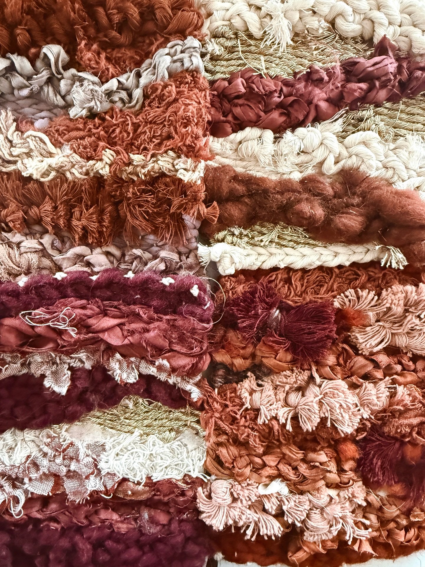 We are officially past the quarter point of the @dothe100dayproject, as I have finished the first four weeks of handwoven sketches ✨ These are feeling more and more like puzzle pieces to a greater work, especially when I lay them out in complementary