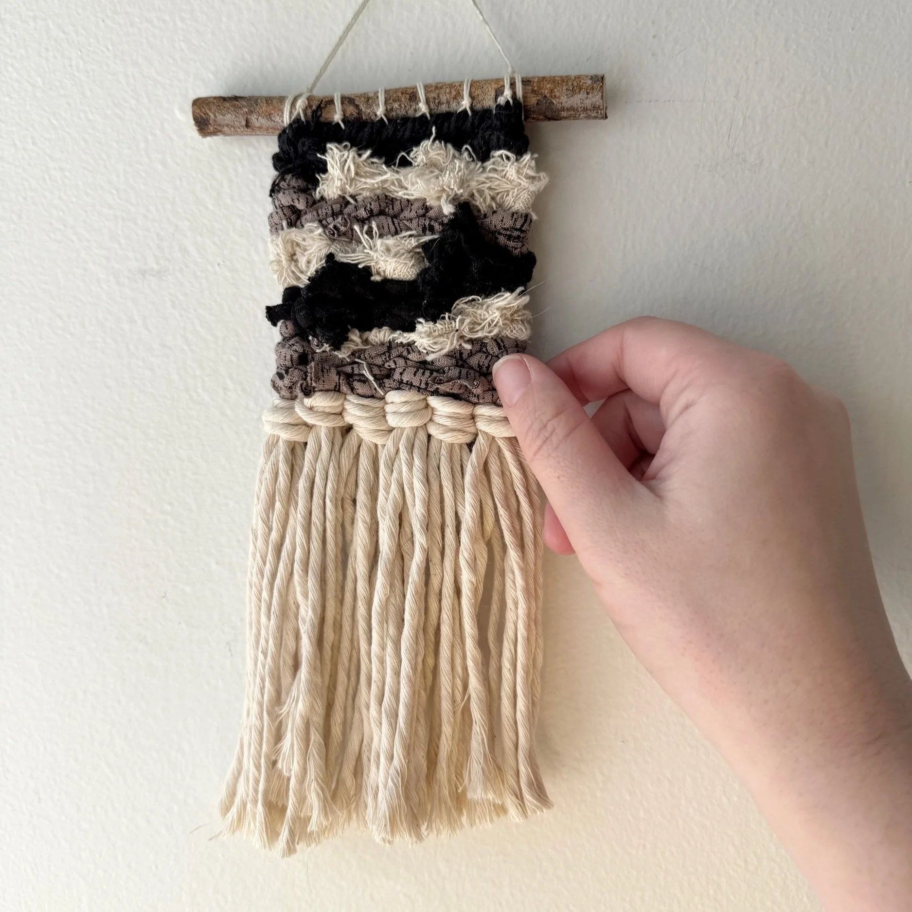Black + Tan Mini Weaving 017, part of the 100 Day Project by Kate Laing of Lionheart Canyon Studio