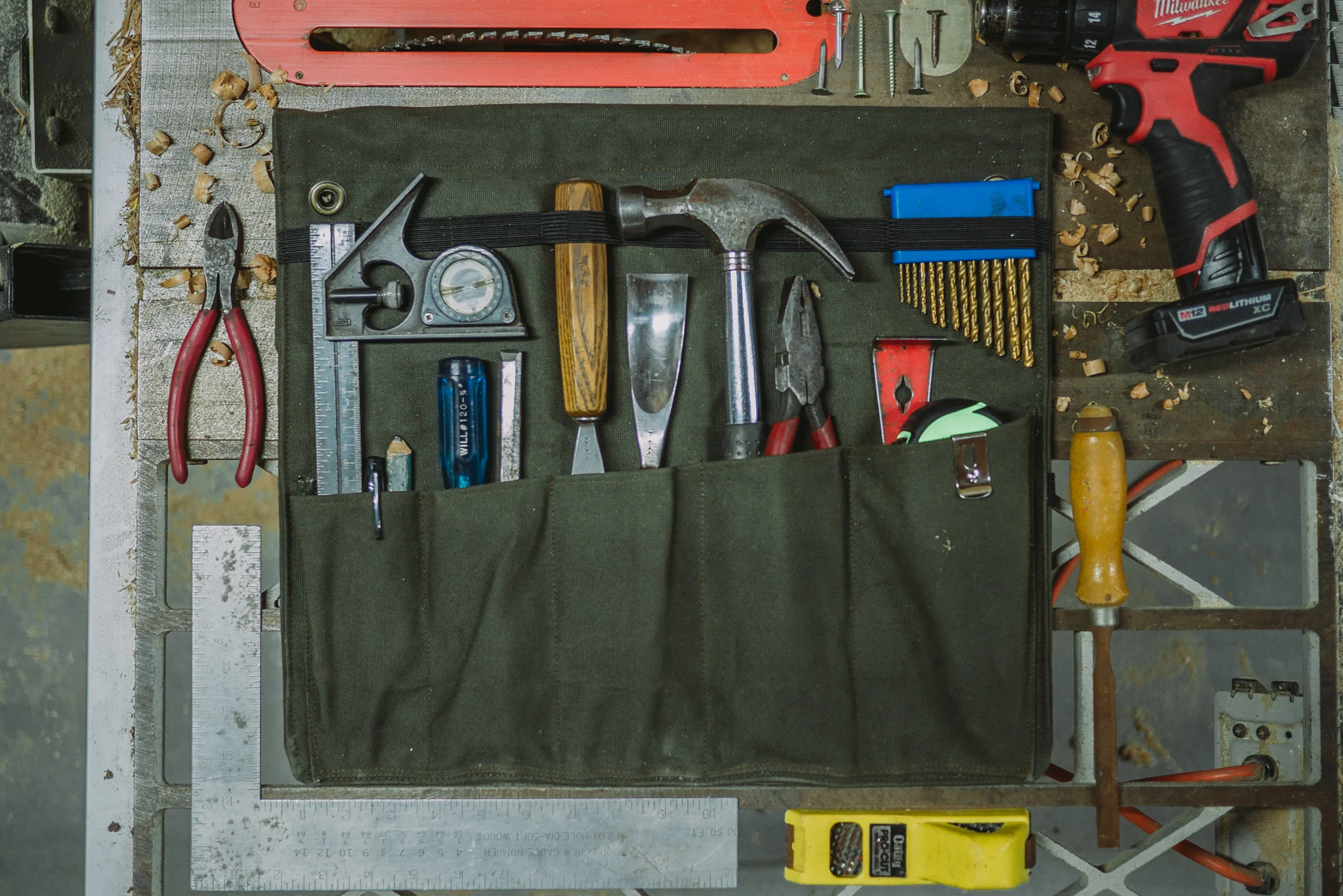 Large Frontier Roll, pictured with Carpentry Tools