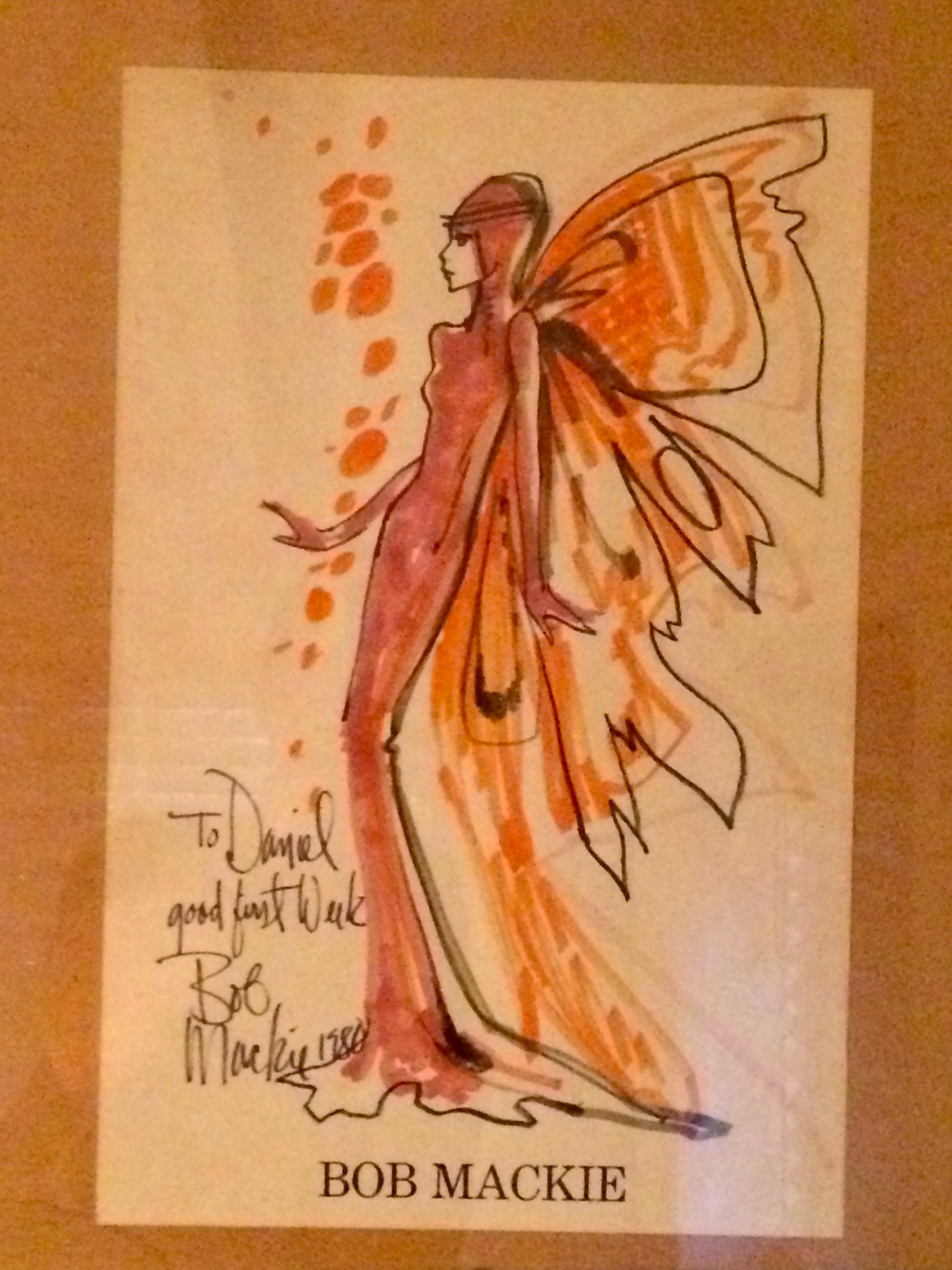 A gift Daniel got from Bob Mackie after his first week of working for him.