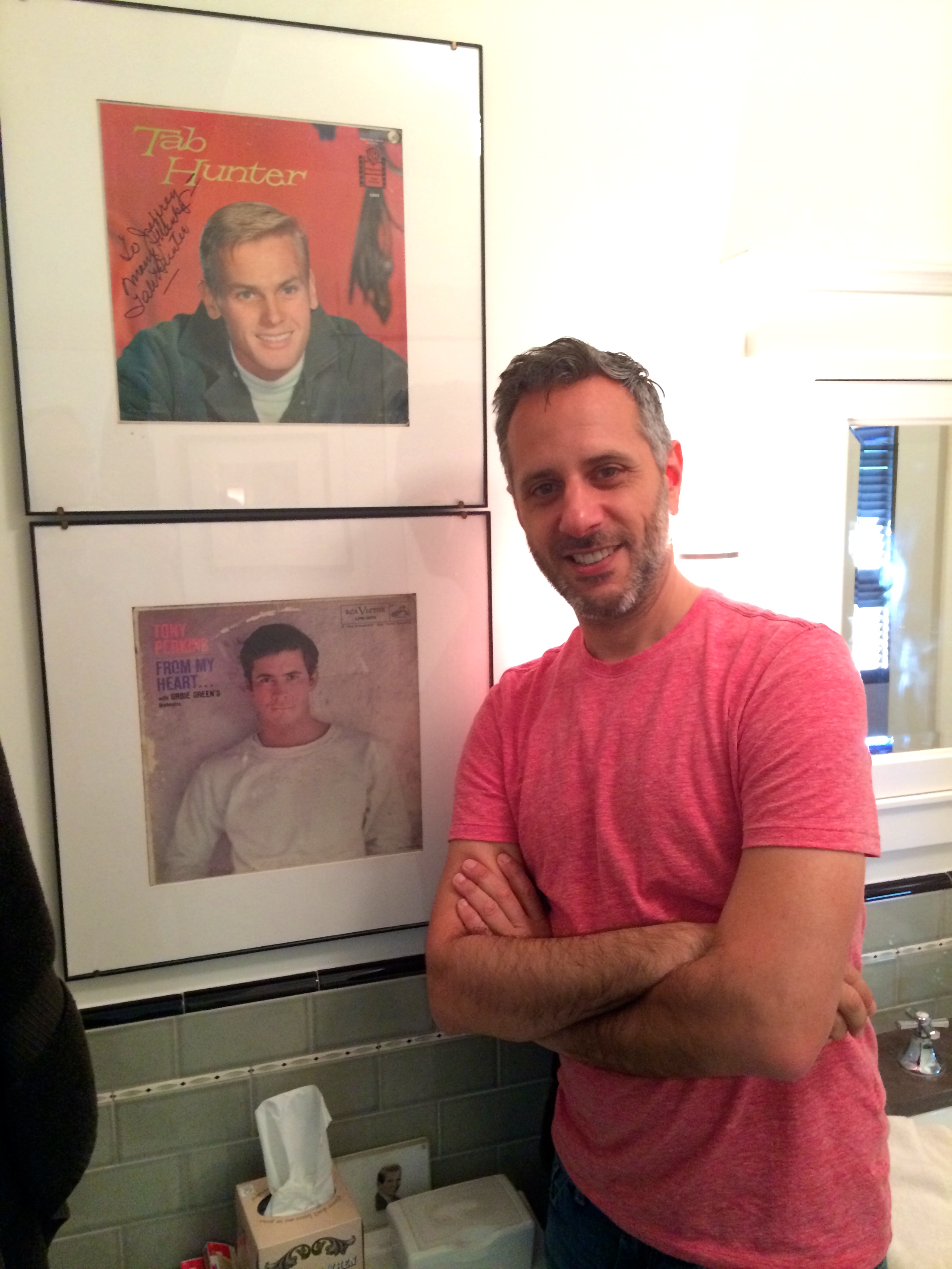 The two albums Jeffrey bought in a thrift shop ages ago that started his interest in Tab Hunter...and his secret lover Anthony Perkins.
