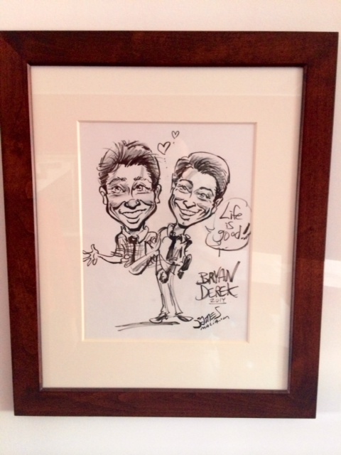This is the caricature of Bryan and his boyfriend Derek we discuss on the podcast.