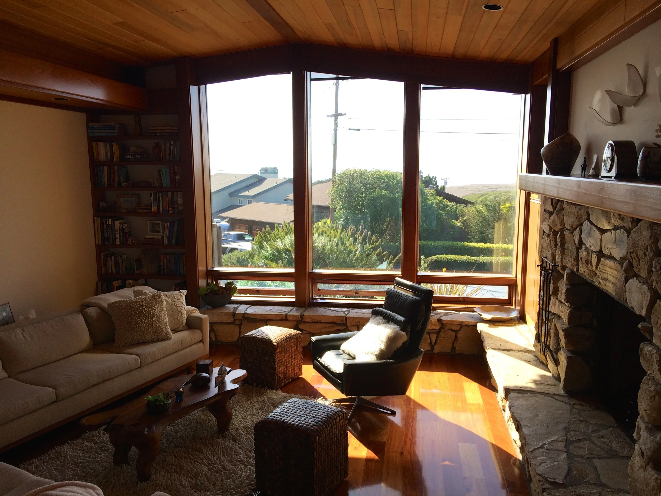 The view from the living room at Scott and Peter's Cambria house