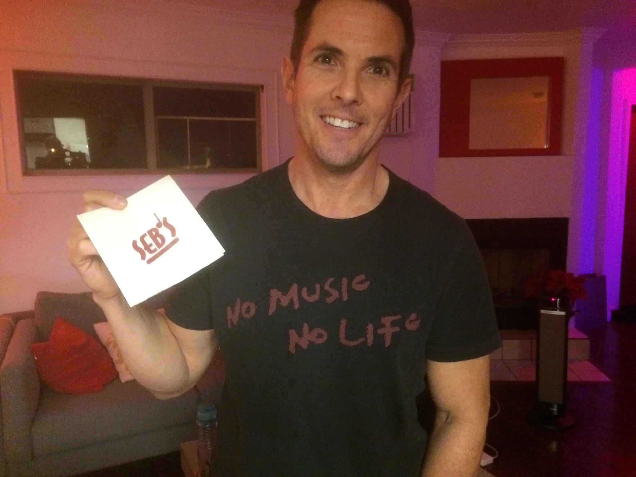 Steve with one of his favorite souvenirs from the "La La Land" shoot.