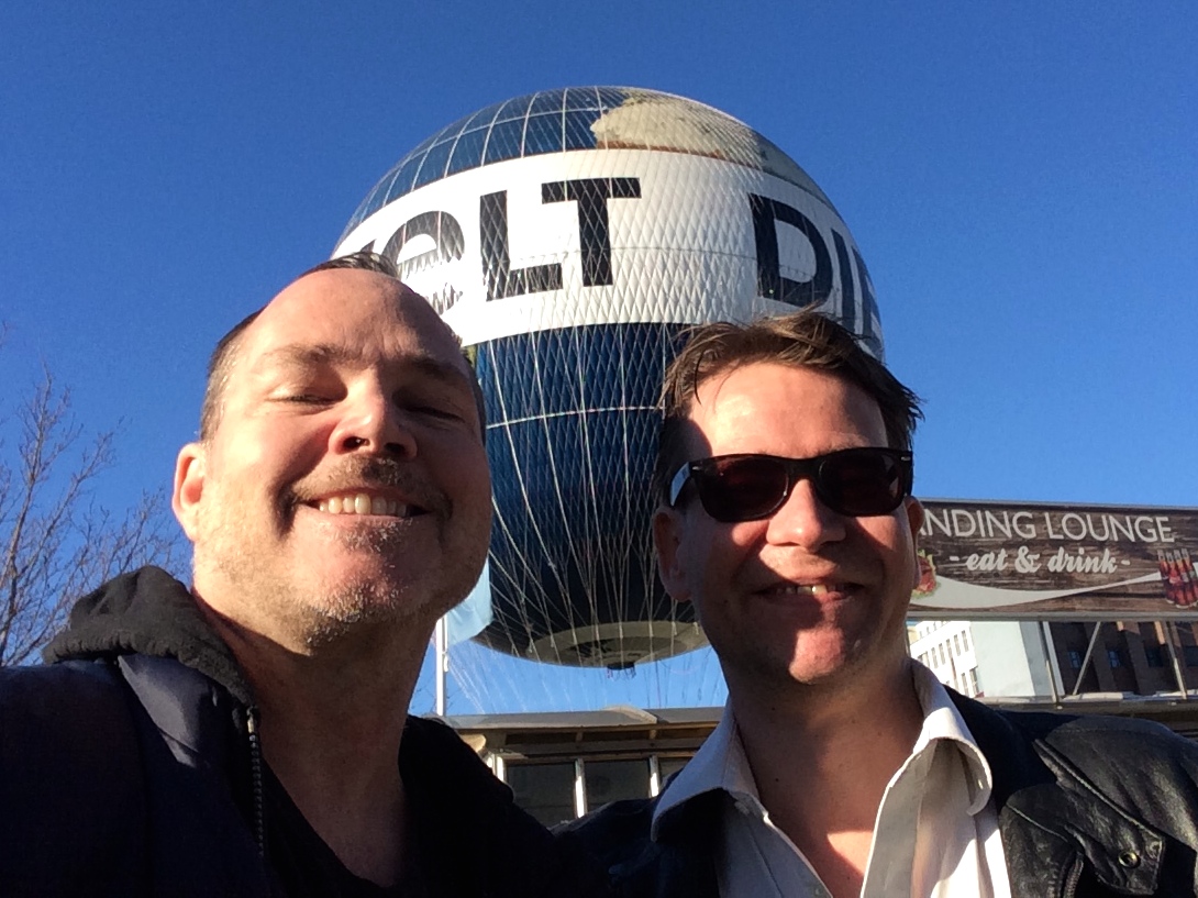About to go up in the balloon.