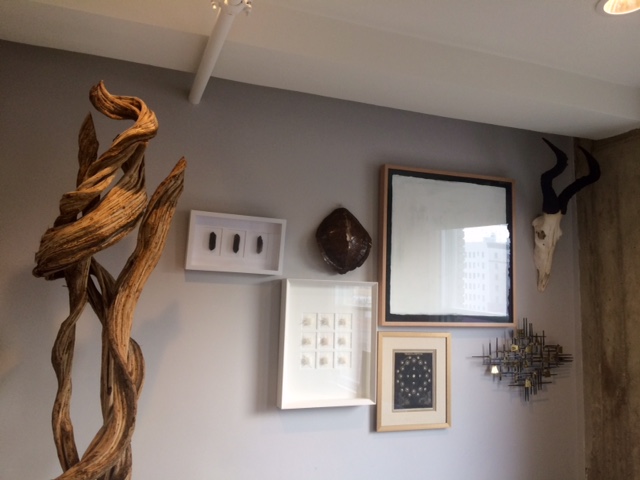 The decor behind Shawn's desk.