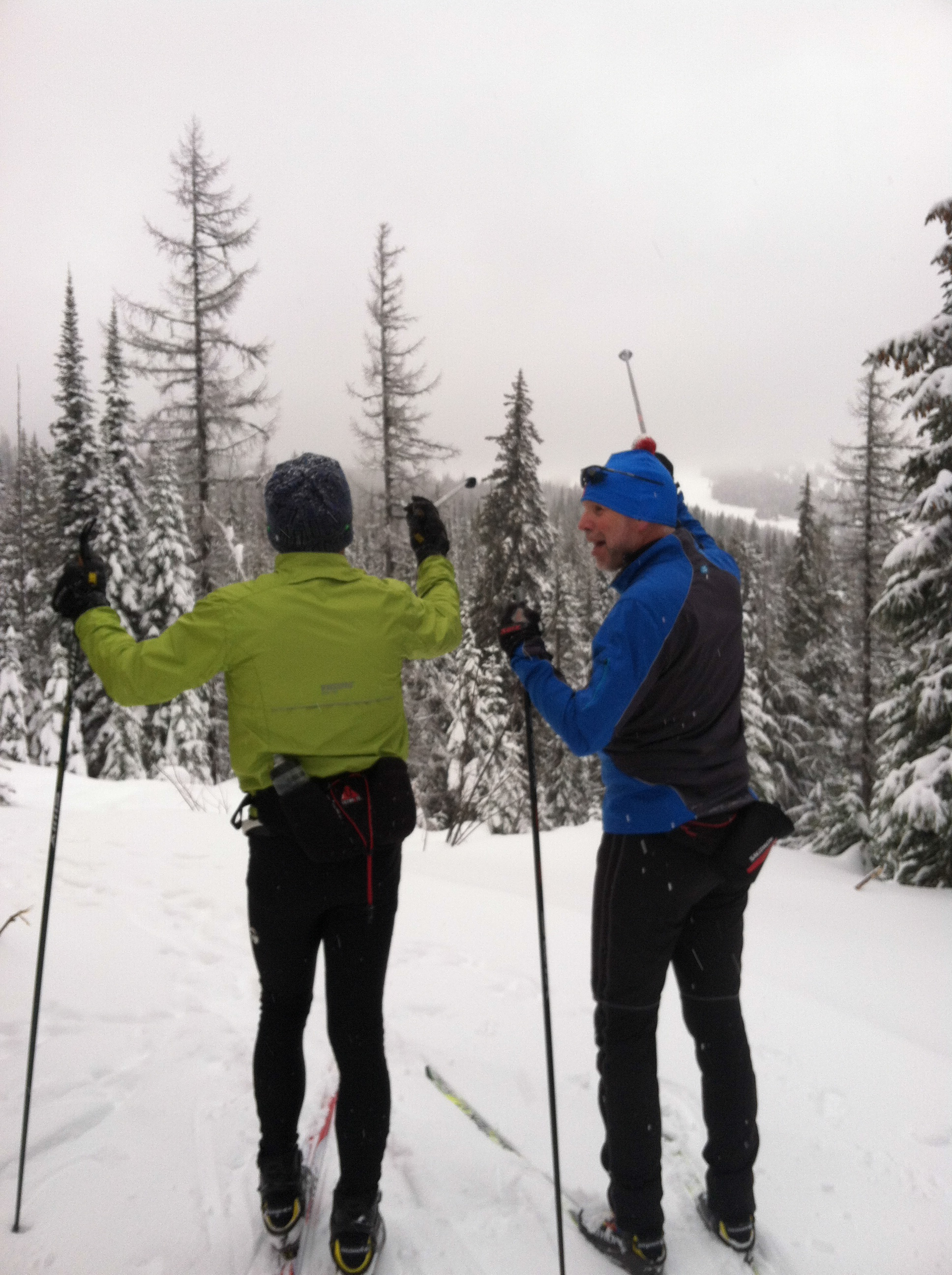 Dad and Jess stoked on all the snow.