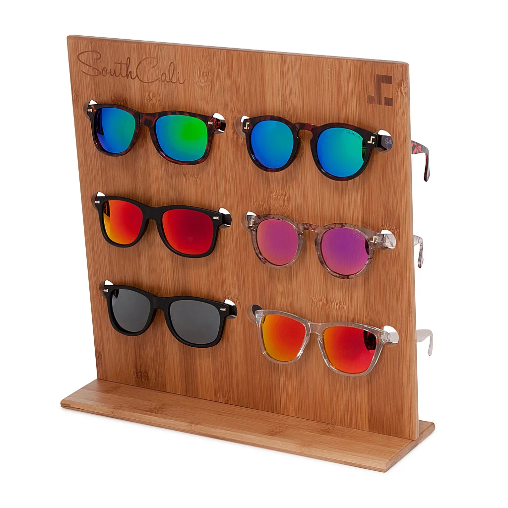 POS BAMBOO STAND - HOLDS 8 PAIRS