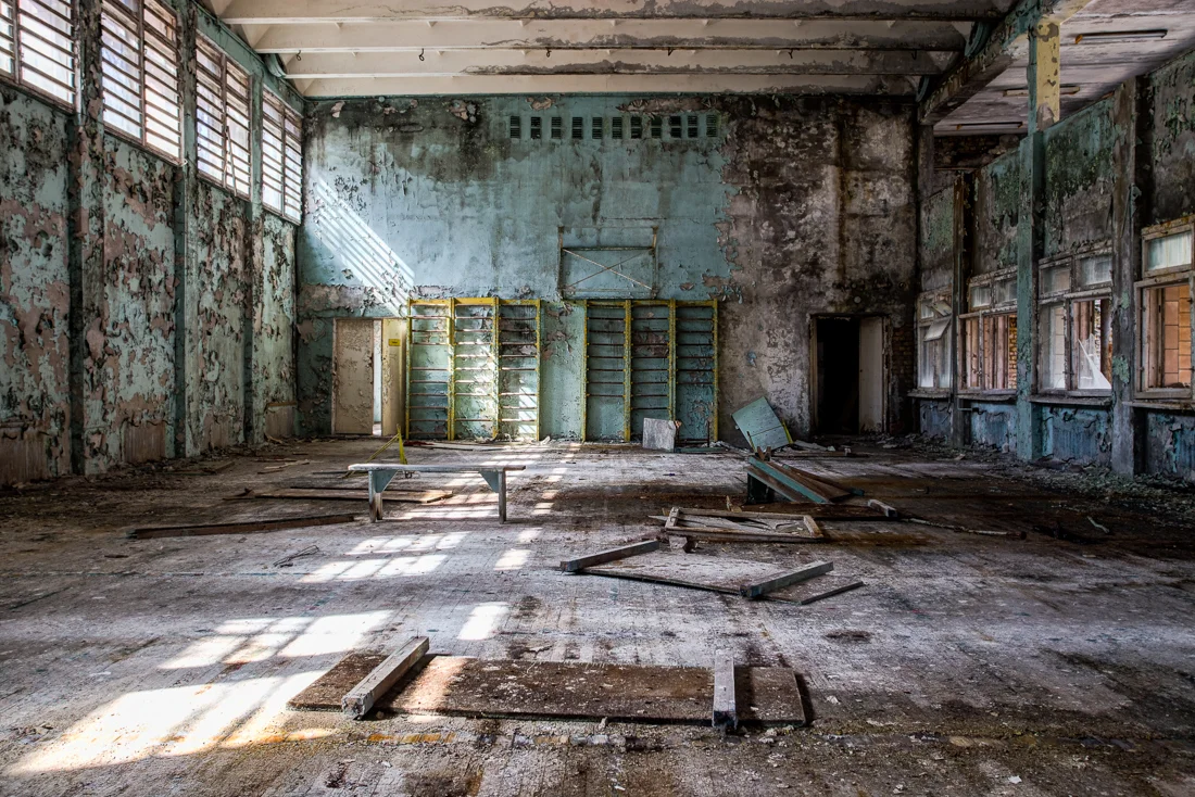The gymnasium of a high school. Image shot 2015.