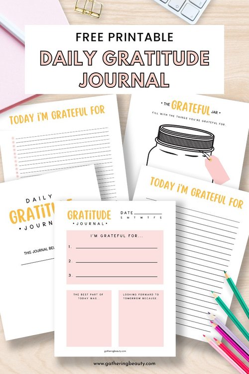 Free Printable Daily Gratitude Journal — Gathering Beauty